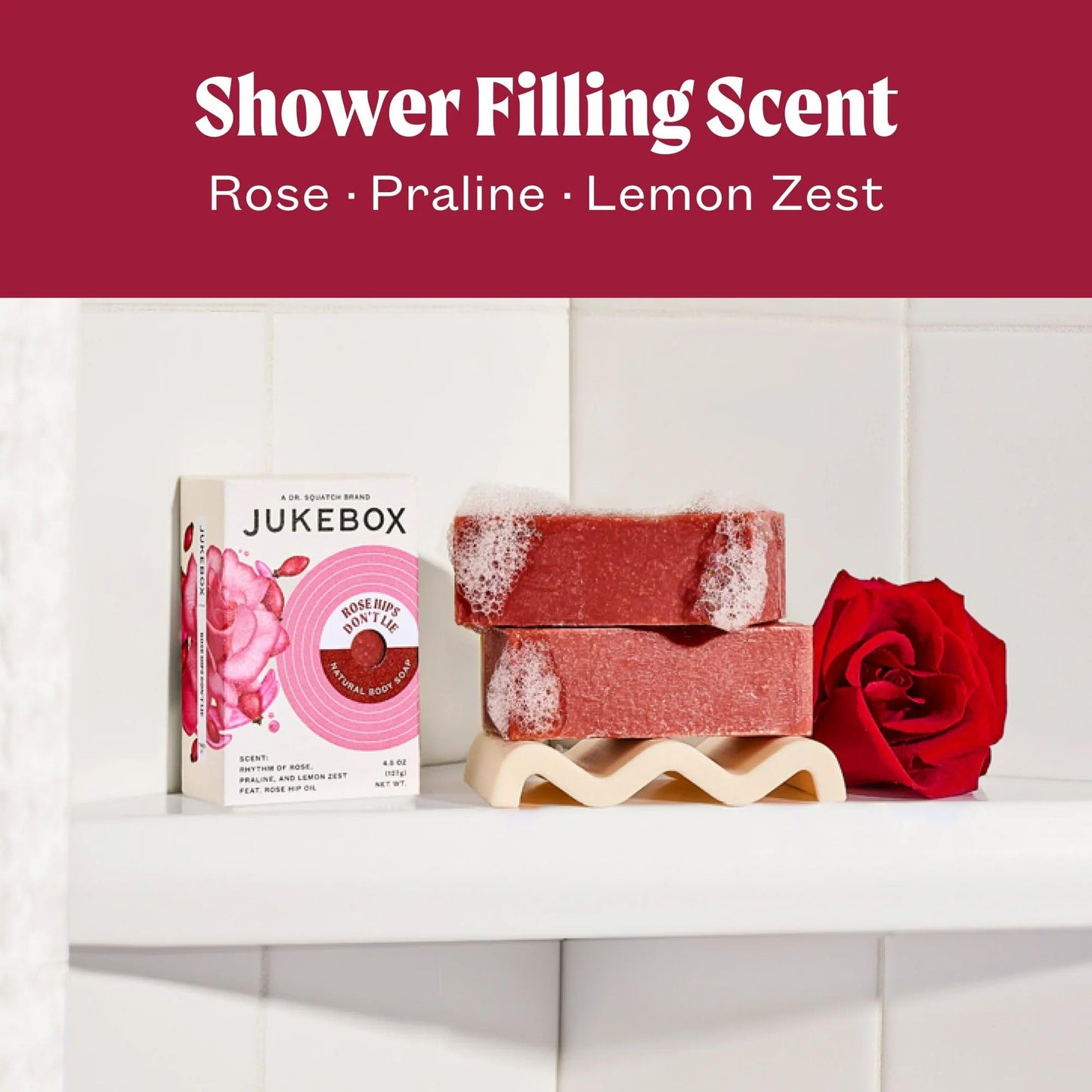 JUKEBOX Soap,Rose Hips Don't Lie Scent, Natural Bar Soap for Women, Cold Process, Bath Soap with No Harmful Ingredients, Created for All Skin Types Beauty & Personal Care JUKEBOX