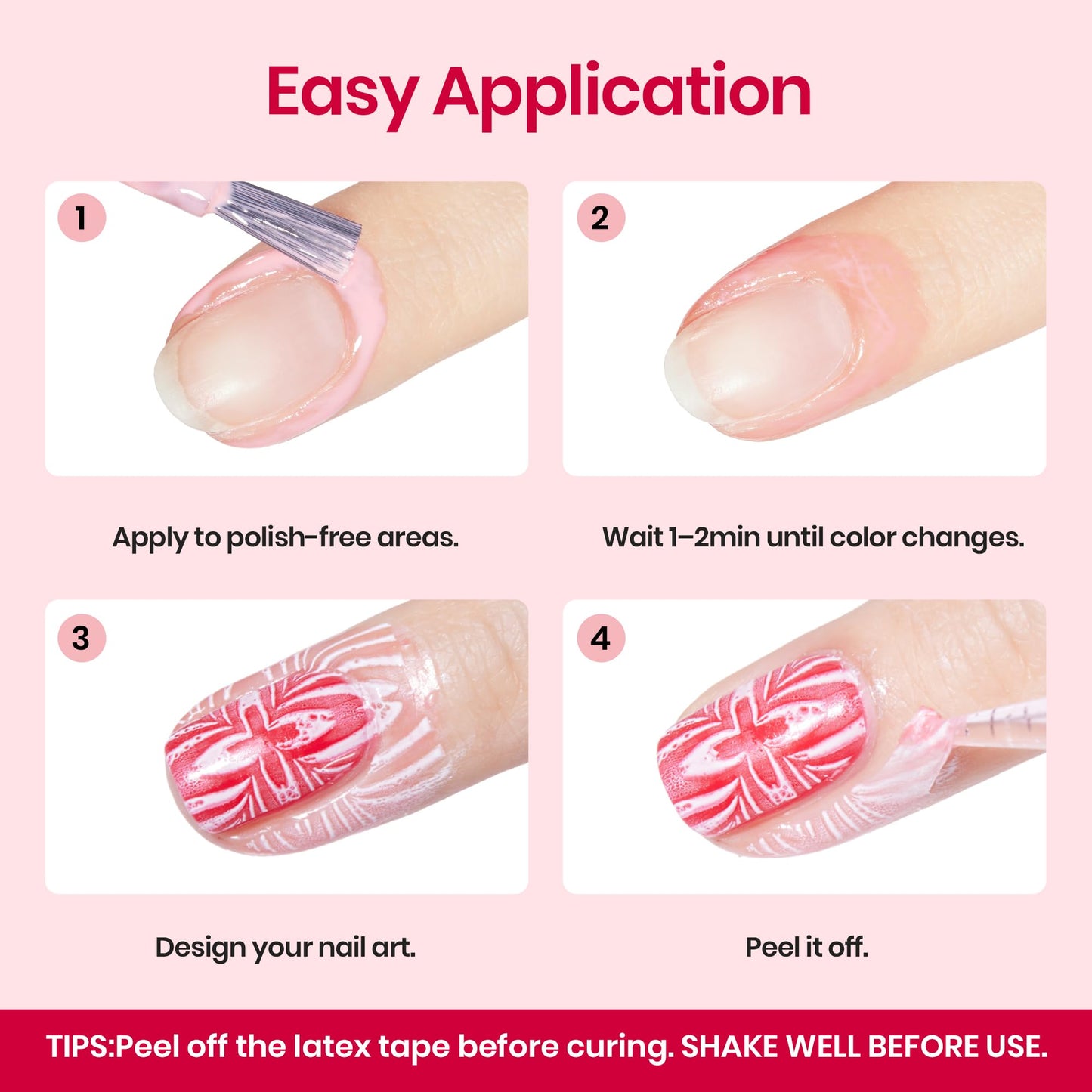 Beetles Liquid Latex for Nail 15ml - Peel Off Nail Polish Cuticle Guard with Plastic Care Stick Nails Design Air-Dry Barrier for Protector Fingers Beauty and Personal Care beetles Gel Polish