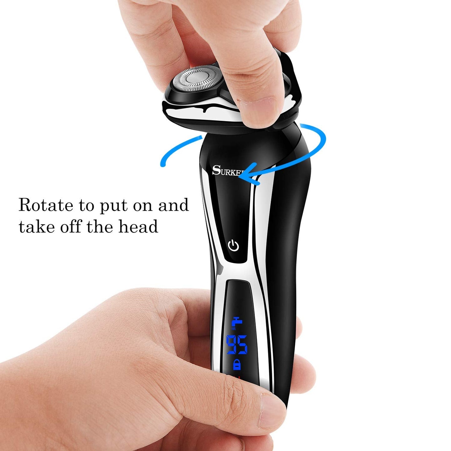 SURKER Electric Shaver Razor Cordless Beard Trimmer for Men Nose Hair Trimmer 3 in 1 Grooming Kit Plus 1 Facial Cleansing Brush Waterproof USB Beauty and Personal Care SURKER