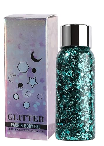 JUDEWY Body Glitter Gel, Face Glitter Body Glitter Glitter Liquid Eyeshadow, Face Hair Nail Glitter, Holographic Makeup Festival Glitter Makeup (05) Beauty & Personal Care JUDEWY
