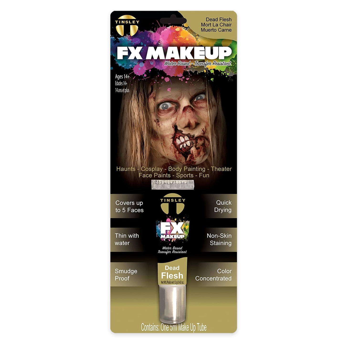 Tinsley Transfers FX Makeup - Face and Body Paint - Water-Based Cream - 7g / 0.24 oz Tube (Dead Flesh) Beauty & Personal Care Tinsley Transfers