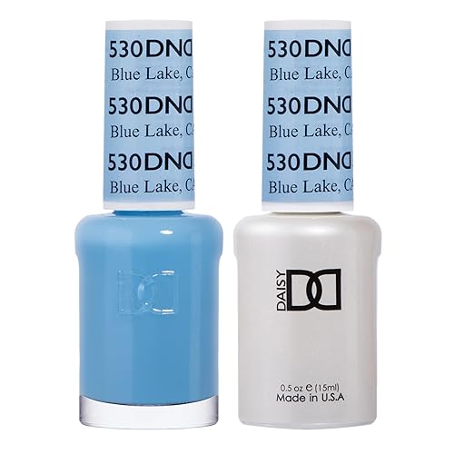 DND Gel Polish Set, Blue Collection, UV Gel Polish and Air Dry Nail Lacquer, Matching Chip-Free Polish Duo, 530 Blue Lake, 0.5 Fl Oz Beauty & Personal Care DAISY DND