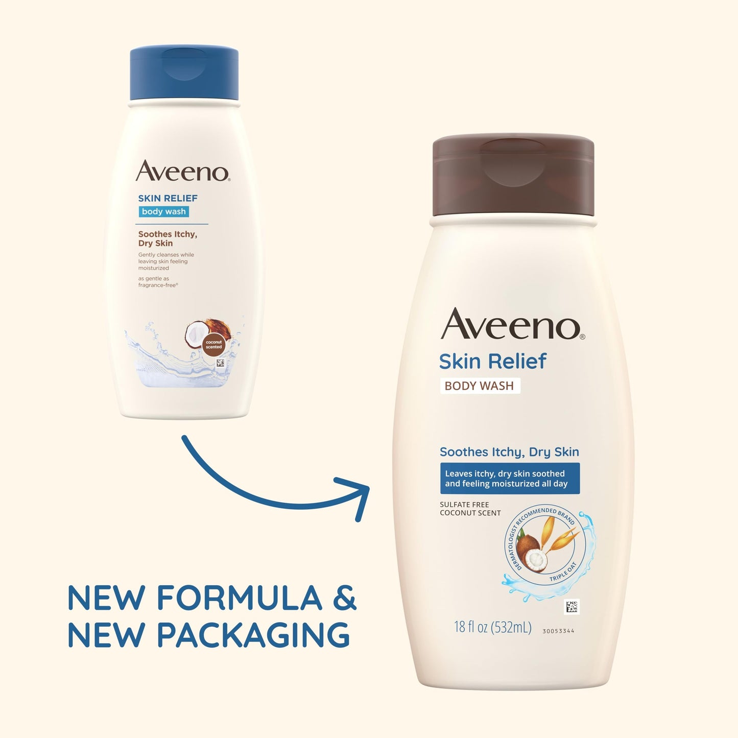 Aveeno Skin Relief Body Wash with Coconut Scent & Soothing Oat, Gentle Soap-Free Body Cleanser for Itchy, Dry & Sensitive Skin, Dye-Free Beauty & Personal Care Aveeno