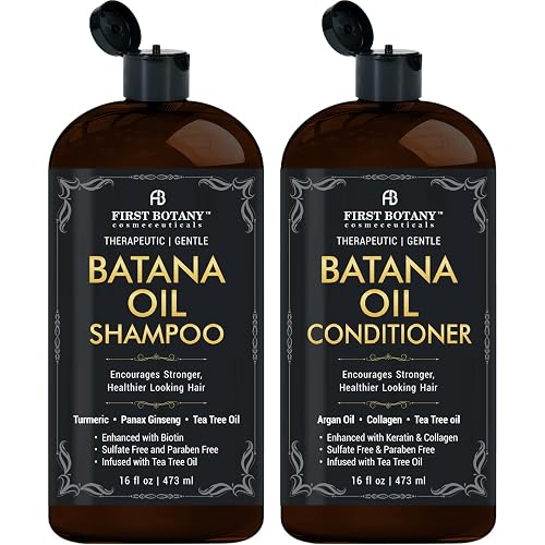 Batana Oil Shampoo and Conditioner - Fights Hair Loss, Promotes Hair Growth, Fights Dandruff, Lice & Itchy Scalp - for Men and Women Sulfate Free - 16 Beauty & Personal Care First Botany