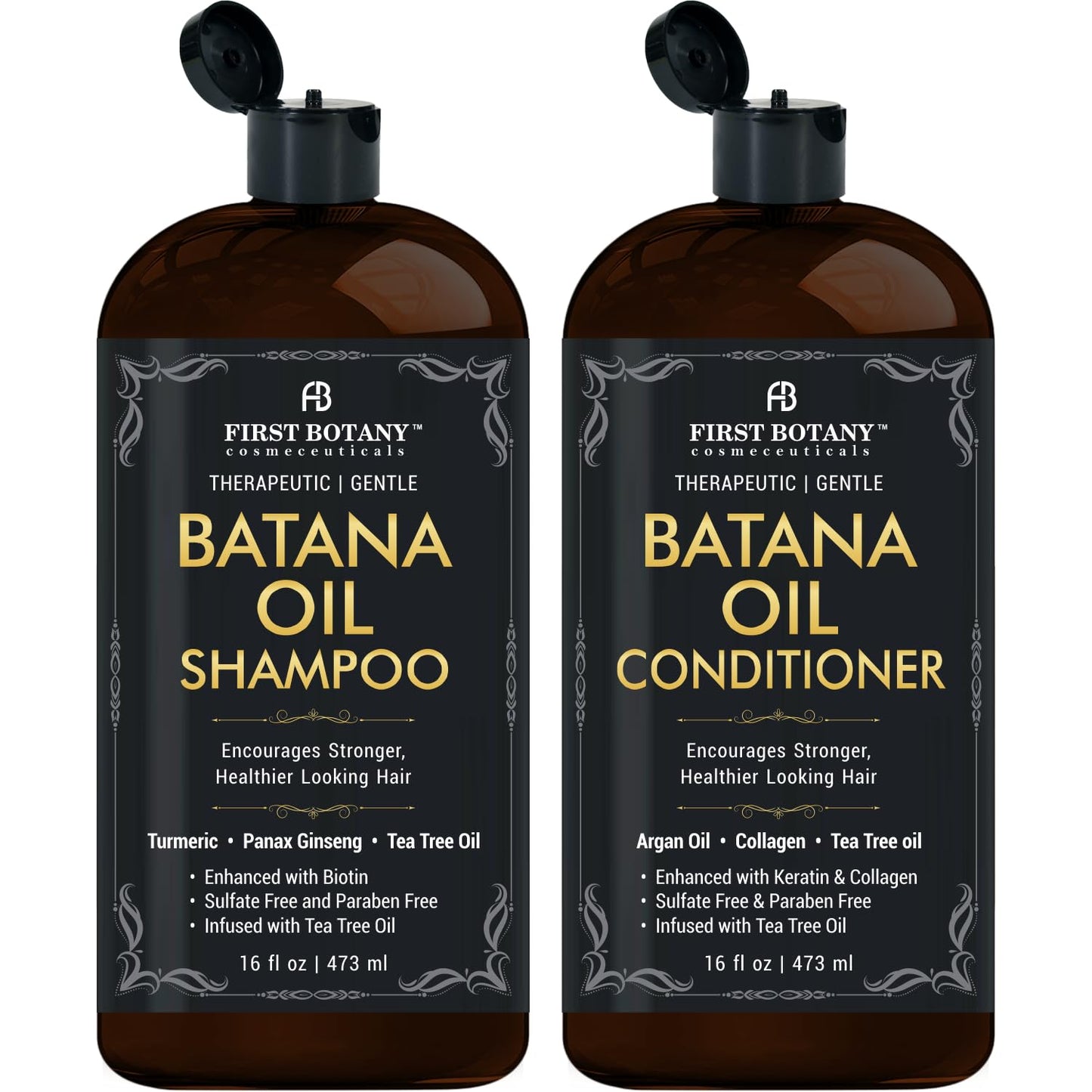 Batana Oil Shampoo and Conditioner - Fights Hair Loss, Promotes Hair Growth, Fights Dandruff, Lice & Itchy Scalp - for Men and Women Sulfate Free - 16 Beauty & Personal Care First Botany