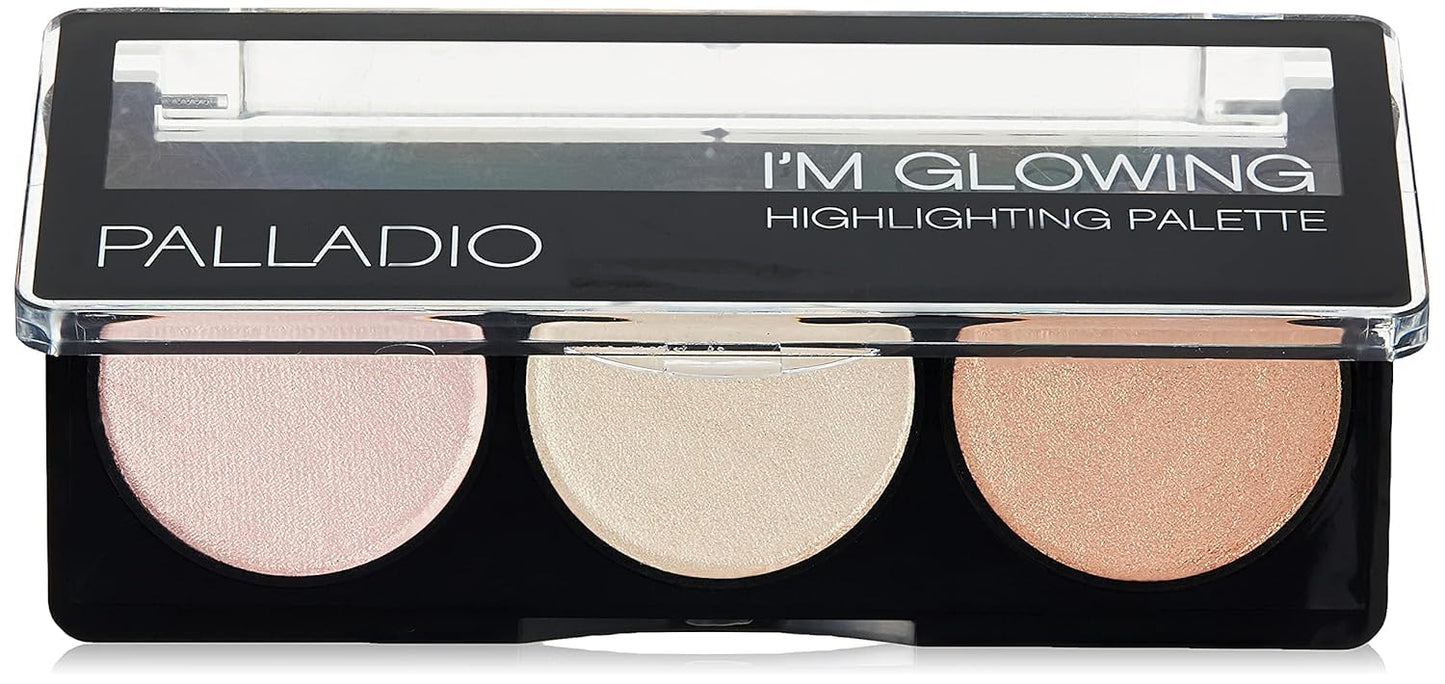 Palladio I'm Glowing Illuminating Highlighting Palette, Glow Bronzer Powder Makeup Set, High Pigmented Shimmery Colors, neutral Beauty & Personal Care Palladio