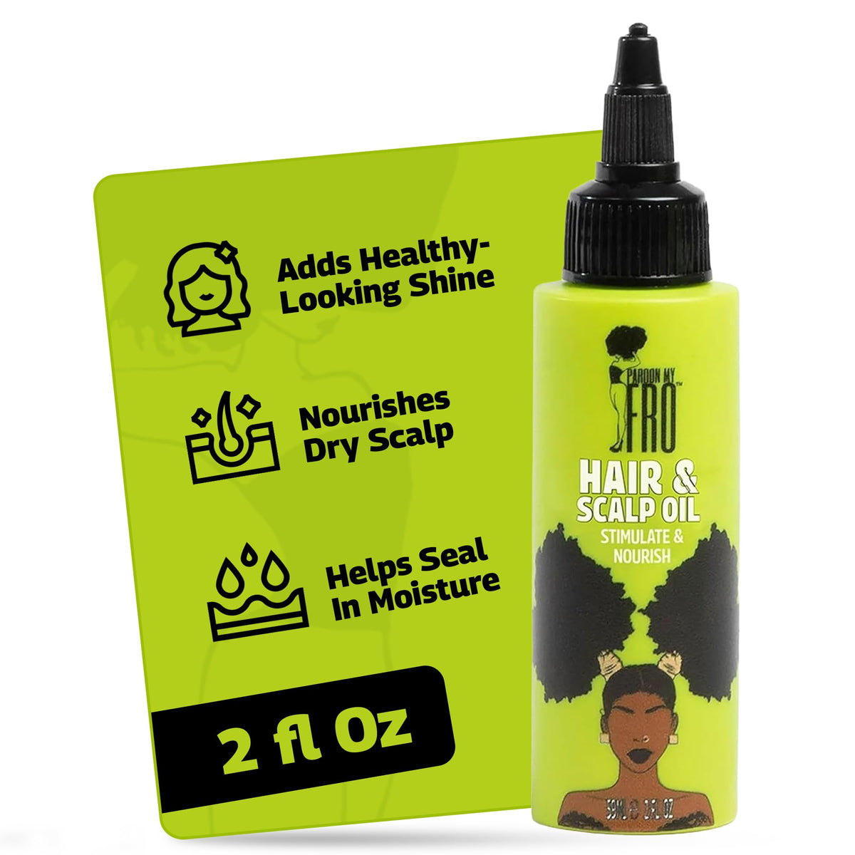 Pardon My Fro Hair & Scalp Oil For Women with Curly & Textured Hair 2 Fl Oz