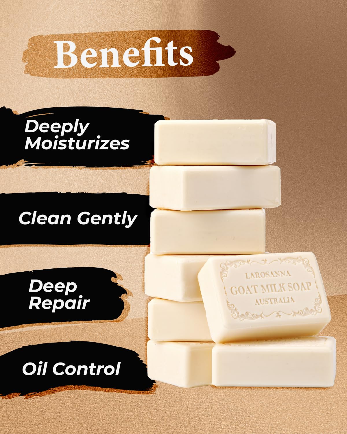 larosanna Australian Goat Milk Soap,Family Pack of 8,Helps Moisturize,Smooth & Cleanse Skin,Triple-milled Natural Soap Bar 6.35 oz with Cocoa Beauty & Personal Care larosanna