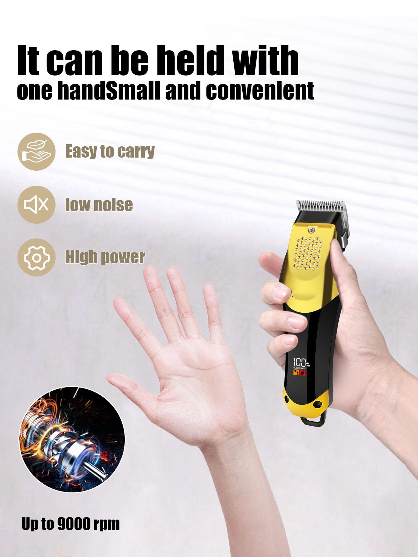 QDKVTNDJZ Professional Hair Clippers for Men - 9000RPM Brush Motor & Stainless Steel Blades, Barber-Grade Cordless & Trimmer Set for Fade Designs Beauty and Personal Care QDKVTNDJZ