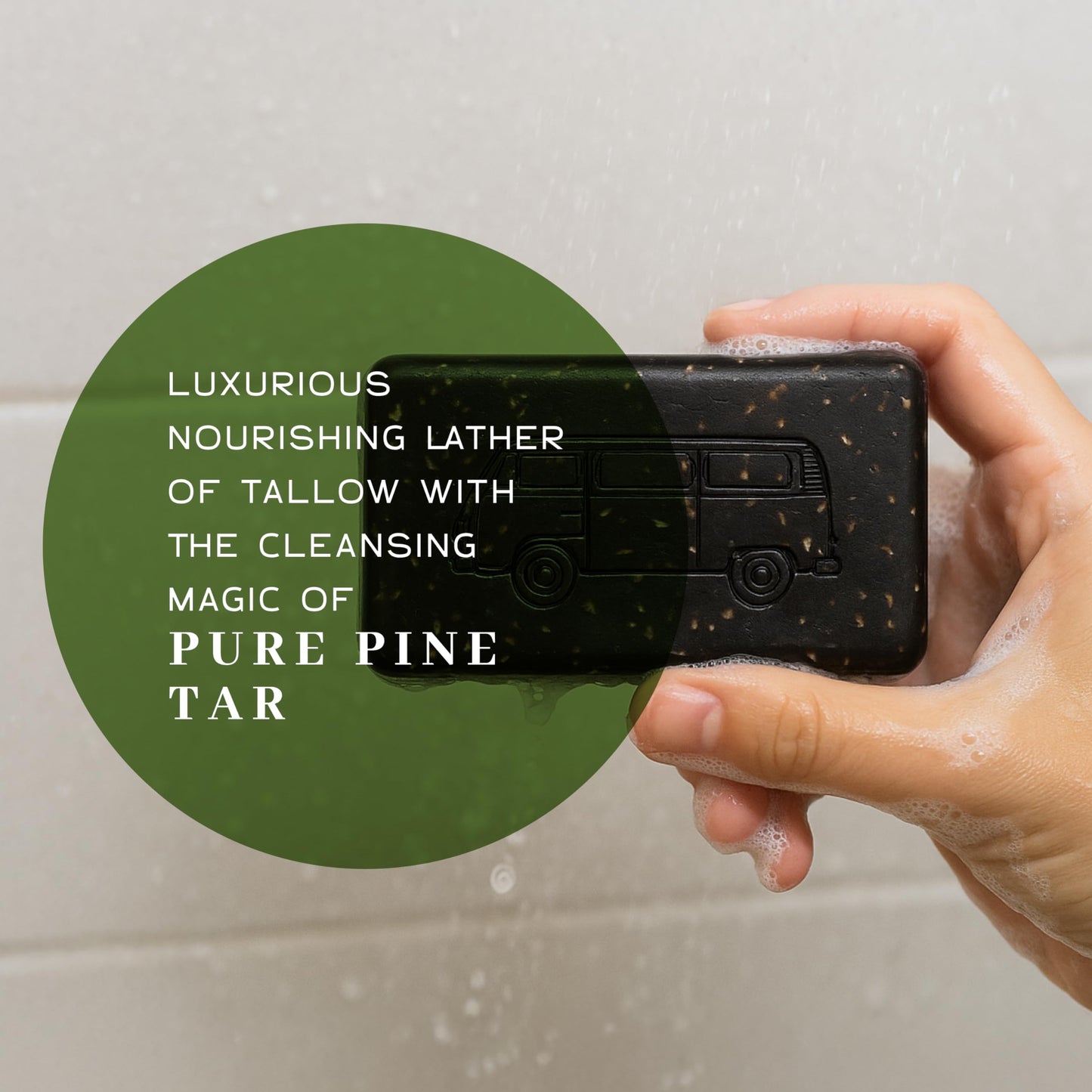 VanMan Tallow & Pine Tar Soap Bar - Grass-Fed Beef Tallow with Organic Oatmeal, Charcoal & Essential Oils - Exfoliating Face & Body Soap, 3.8oz - 1 Beauty & Personal Care The VanMan Company