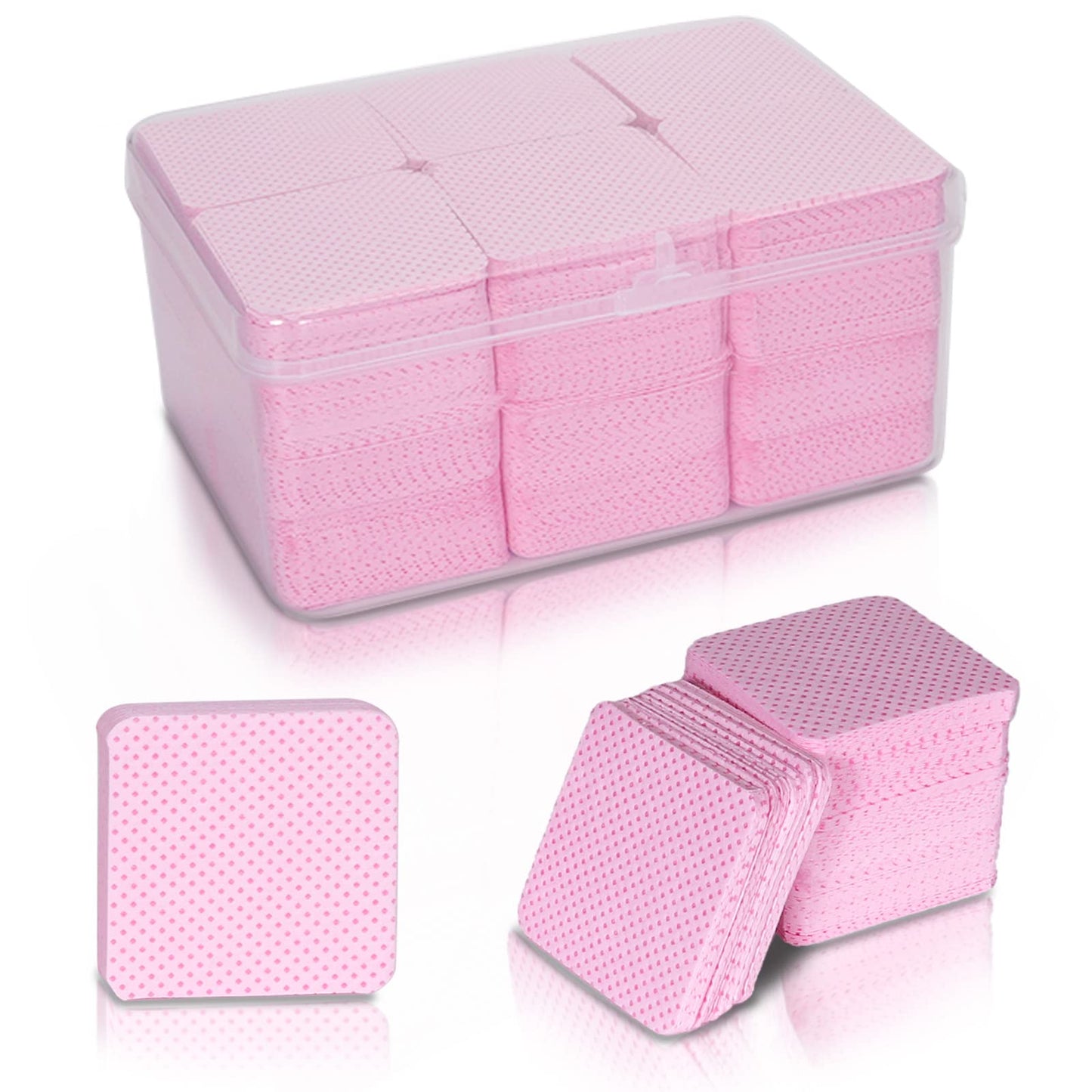 Bcowos Pink Lint Free Nail Wipes with Storage Case- 1080PCS Super Absorbent Nail Polish Remover Pads- Disposable Lint Free Wipes for Nail Polish Beauty & Personal Care Bcowos