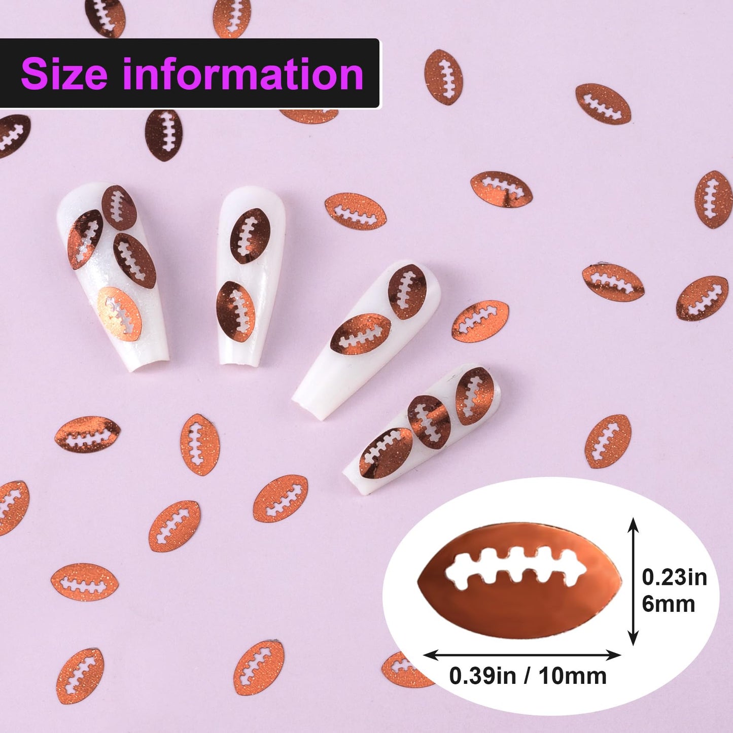 PAGOW 15 Grams Football Confetti, Rugby Ball Shape Sport Glitter Festival Rave Party Table Beauty Makeup Face Body Nail Art Decoration Beauty & Personal Care PAGOW