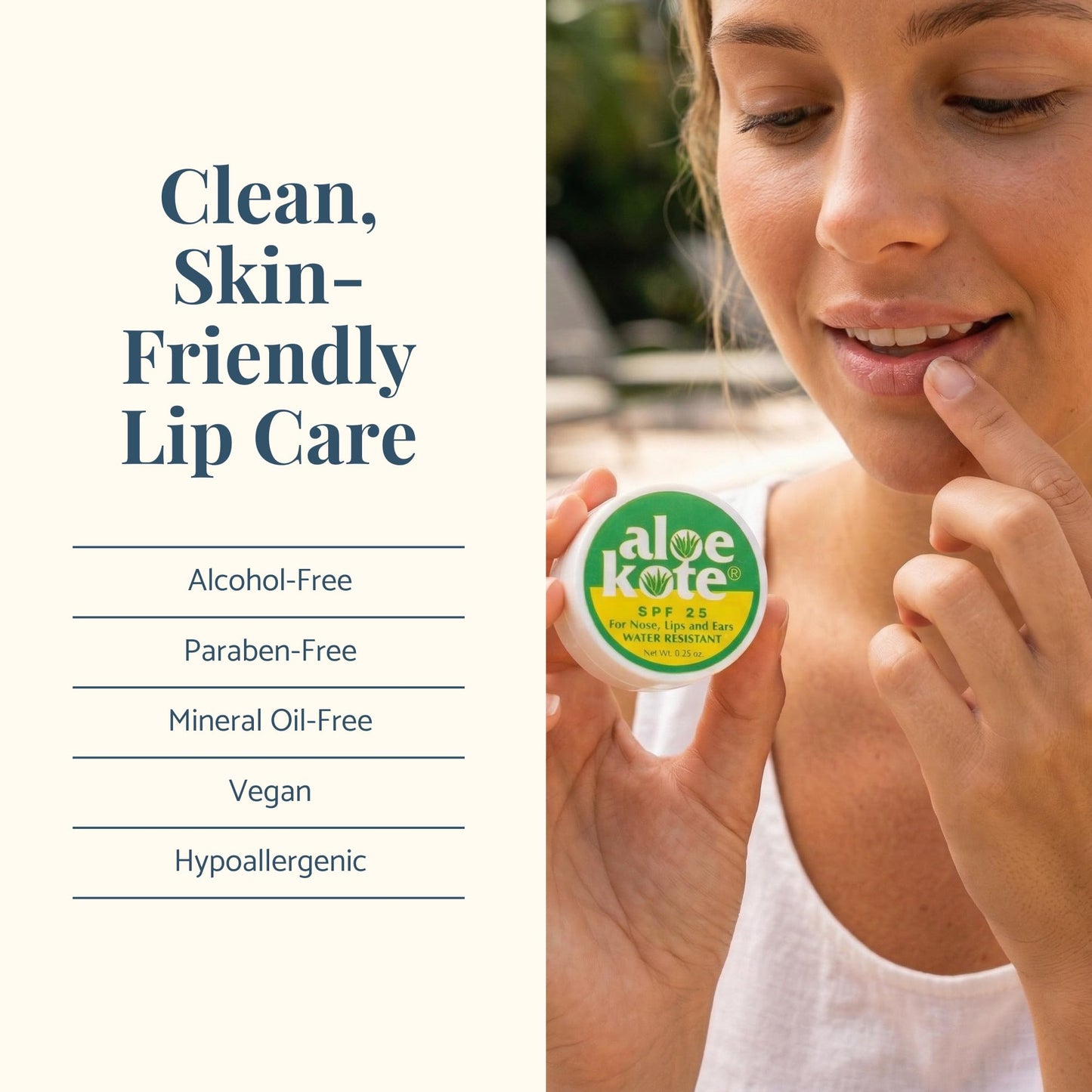 Aloe Kote SPF 25 Lip Balm Aloe Vera & Moisturizing Oils - Alcohol-Free, Hydrating, Healing, & Protecting - Aloe Up Lip Balm Sun Protection for Dry Beauty and Personal Care ALOE UP