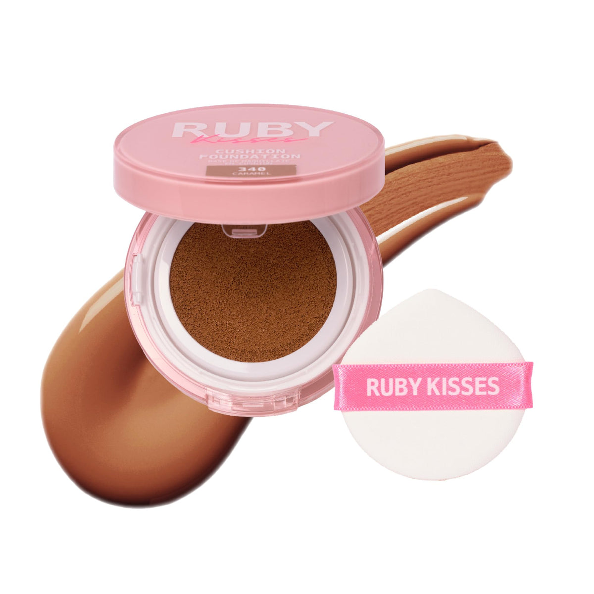 Ruby Kisses Cushion Foundation, Full Coverage Korean Makeup, Lightweight & Long Lasting, All Day Natural Glowy Finish for All Skin Types with