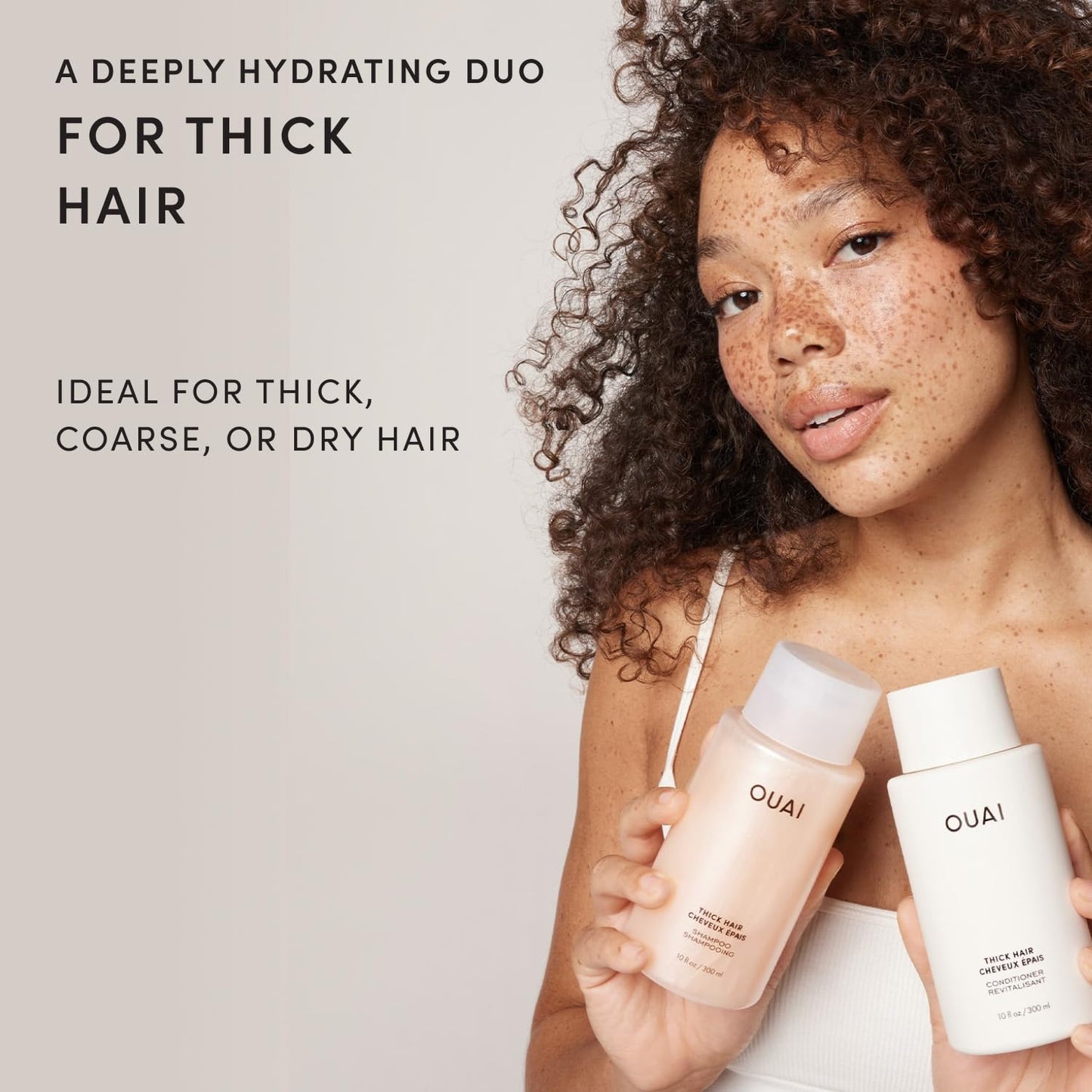 OUAI Thick Hair Shampoo & Conditioner Set, Travel Size - Moisturizing Shampoo & Conditioner - With Keratin, Marshmallow Root, Shea Butter & Avocado Beauty & Personal Care OUAI