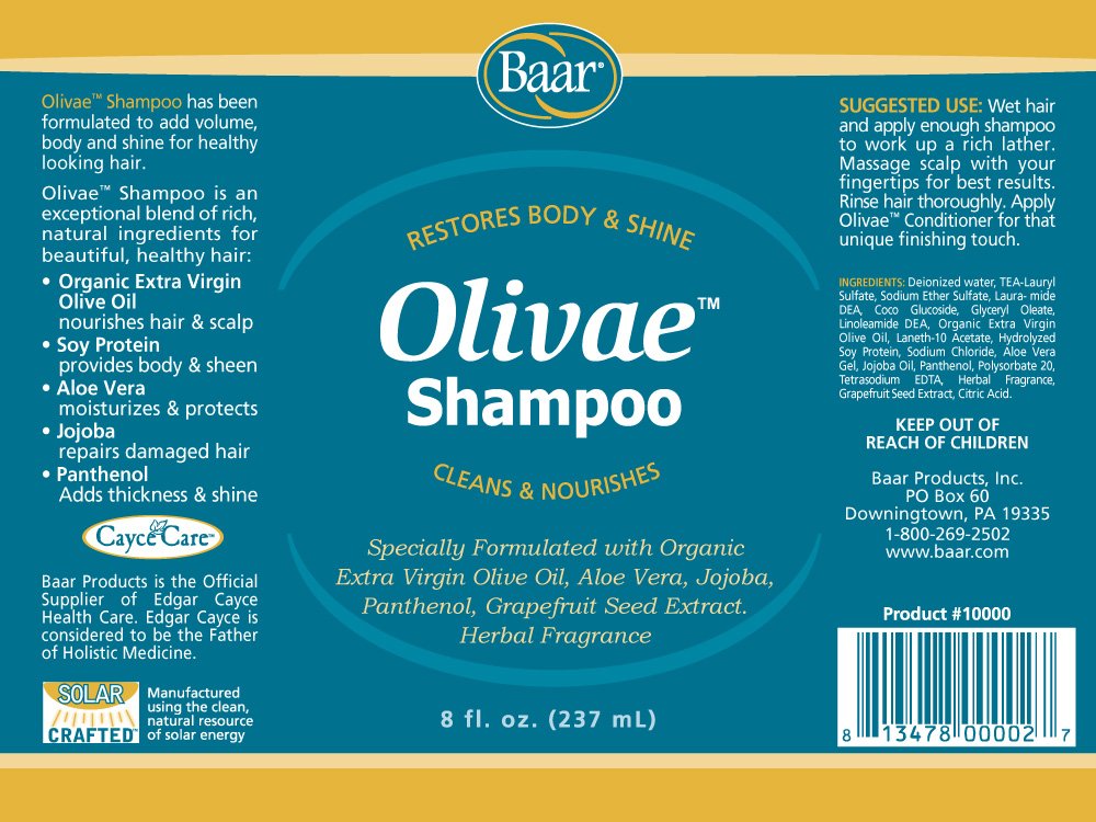 Baar Olivae Shampoo, 8 oz. Beauty & Personal Care Baar