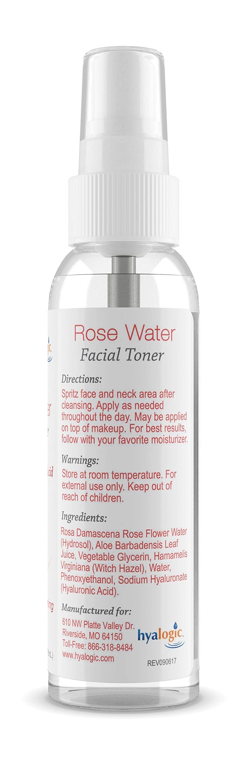 Hyalogic Rose Toner - Alcohol-Free Facial Toner with Hyaluronic Acid & Aloe Vera - Amazing Face Astringent for All Skin Types - Facial Toner to Boost Beauty & Personal Care Hyalogic