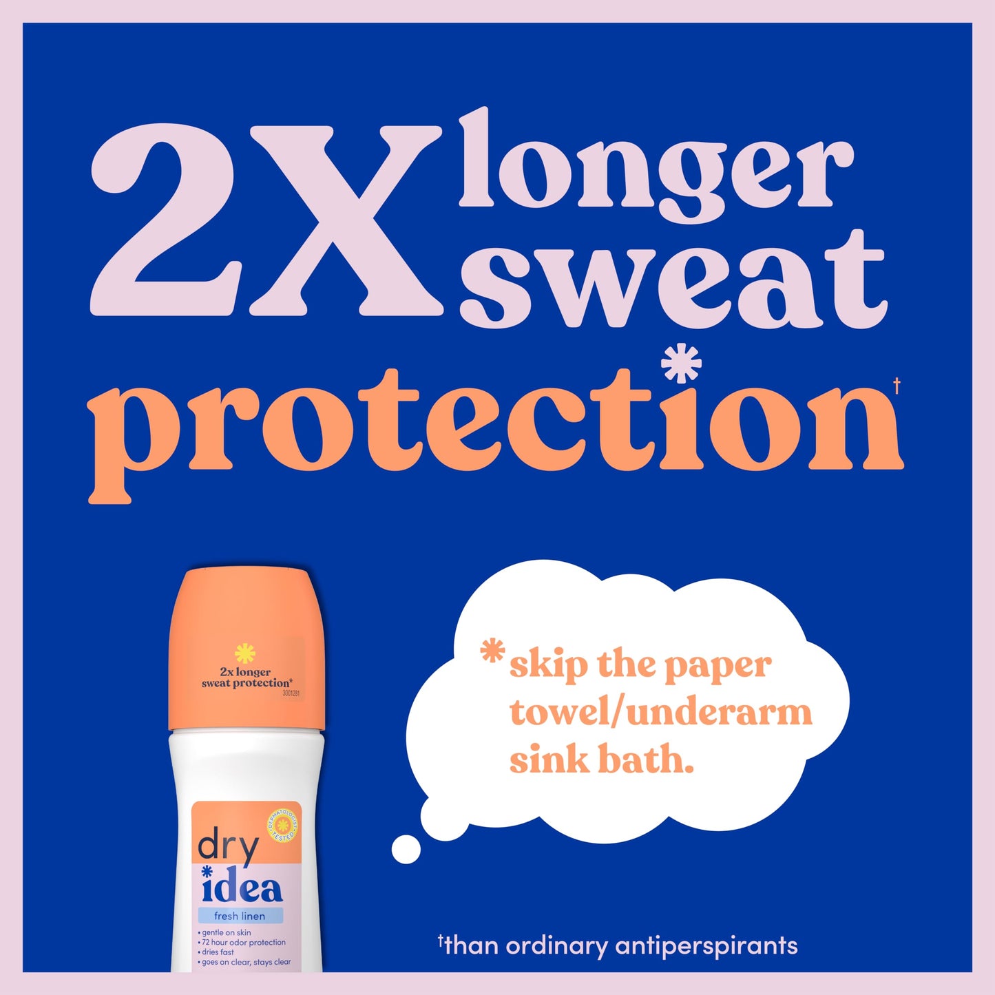Dry Idea Fresh Linen Scent Roll On Deodorant & Antiperspirant for Women - Gentle on Sensitive Skin, 2X Longer Sweat Protection, 72Hr Sweat & Odor Beauty & Personal Care Dry Idea