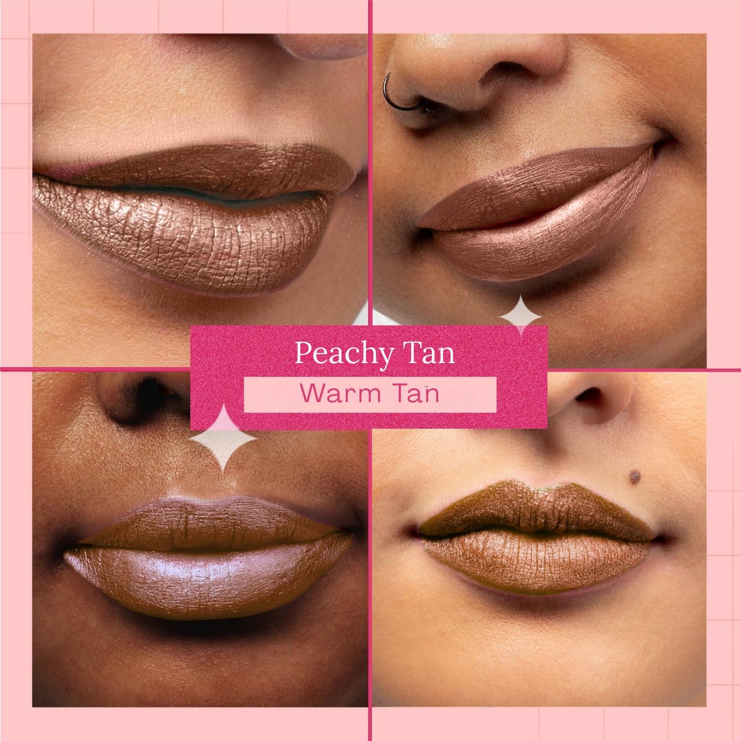 Aromi Tan Metallic Liquid Lipstick | Sepia Bronze Lip Color with Shimmery Finish, Vegan, Cruelty-free, Long-Lasting, Smudge-Proof, Handmade (Peachy Beauty & Personal Care Aromi