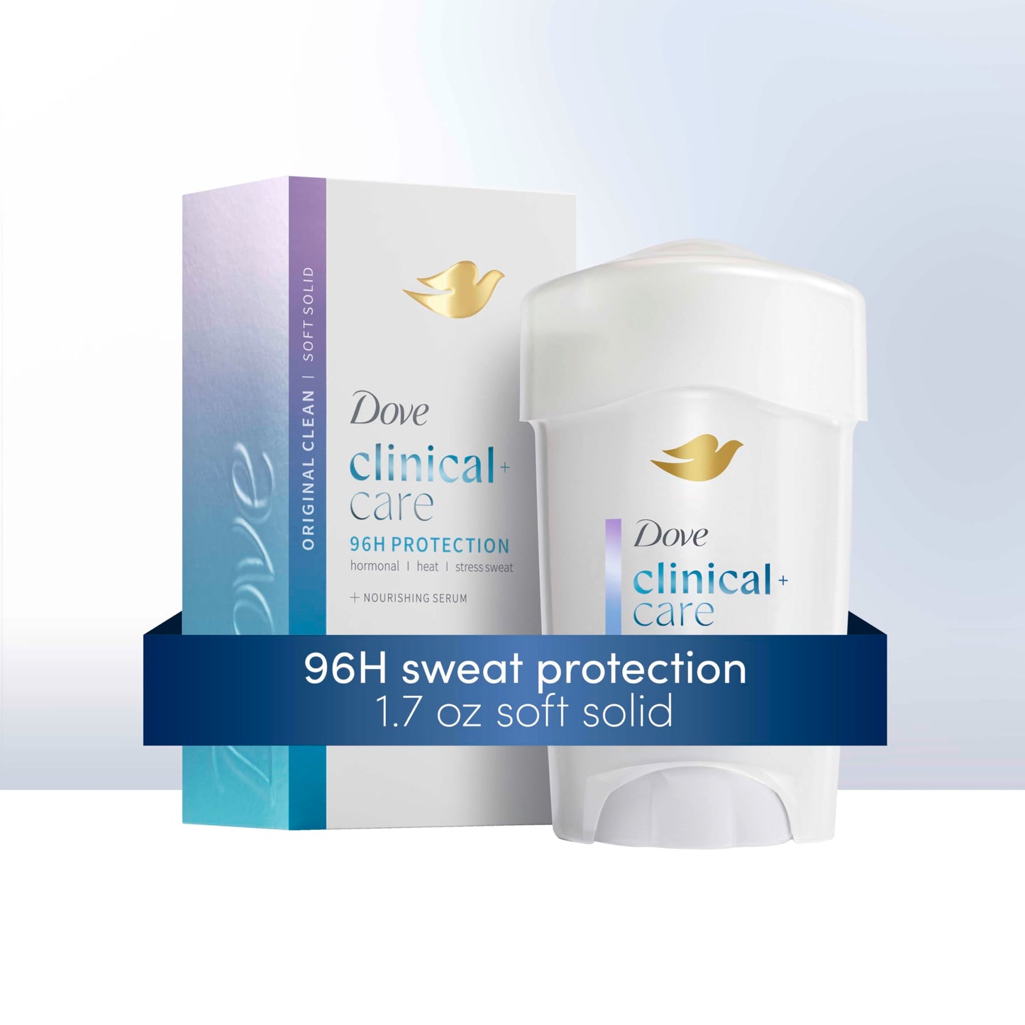 Dove Clinical + Care Antiperspirant Deodorant Stick for Women, 96H Clinical Strength Sweat & Odor Protection, With Nourishing Serum, Original Clean Beauty and Personal Care Dove