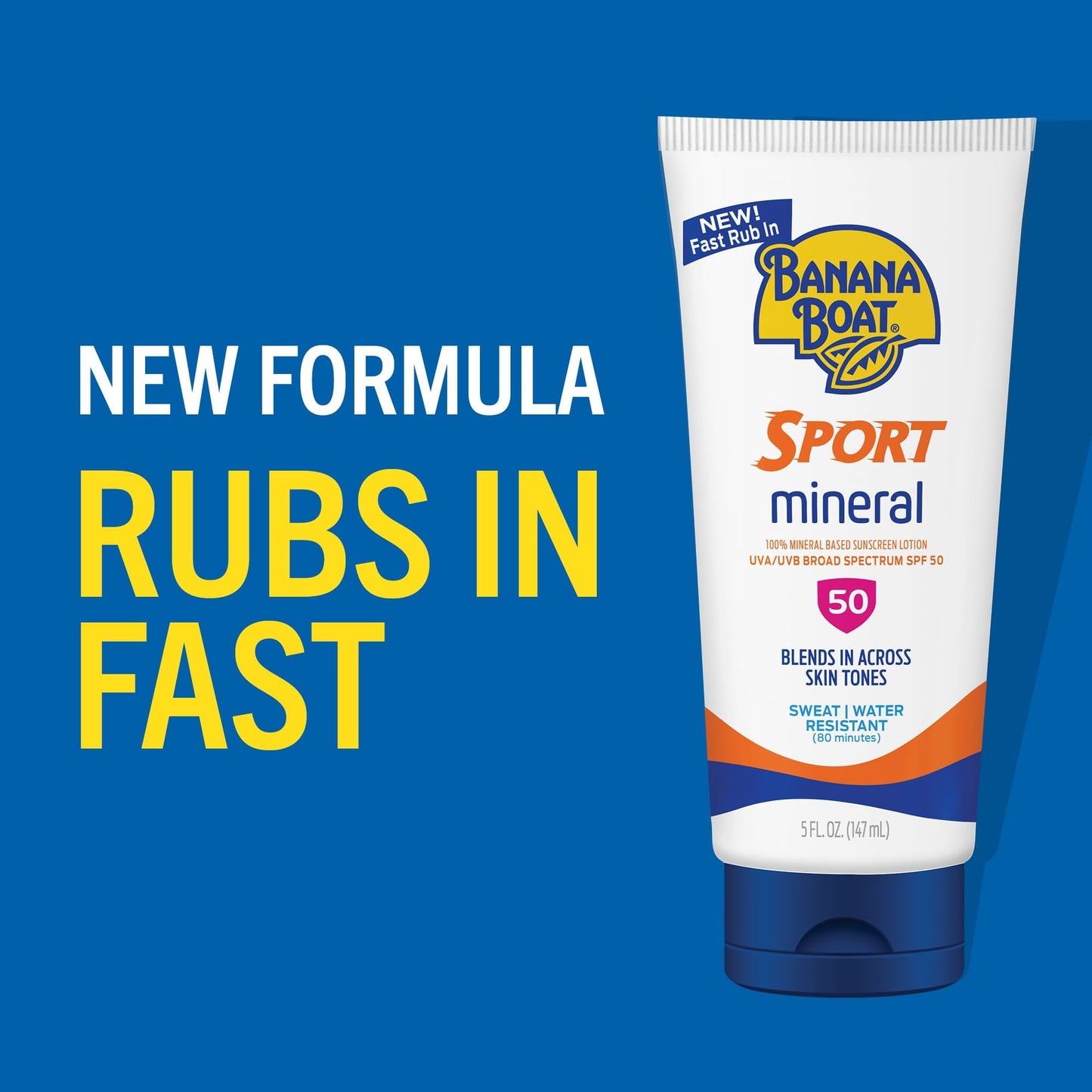 Banana Boat Sport Mineral Sunscreen SPF 50 Lotion, 5Fl Oz | Zinc Oxide Sunscreen Lotion, SPF 50 Sunblock, 5Fl Oz Beauty & Personal Care Banana Boat