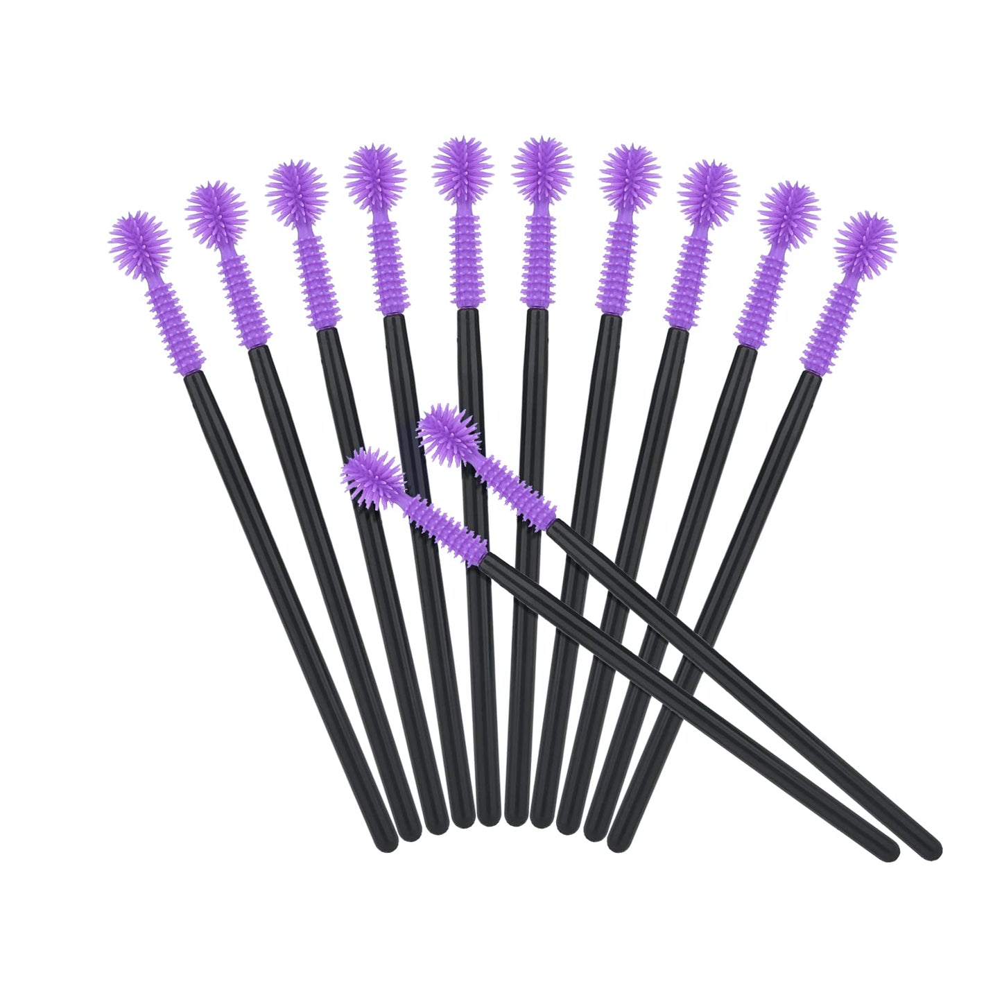 G2PLUS 50PCS Silicone Eyelash Brushes, Purple Disposable Mascara Wands, Adjustable Ball- Shape Eyelash Spoolies, Eyebrow Brushes for Eyelash Extension Beauty & Personal Care G2PLUS