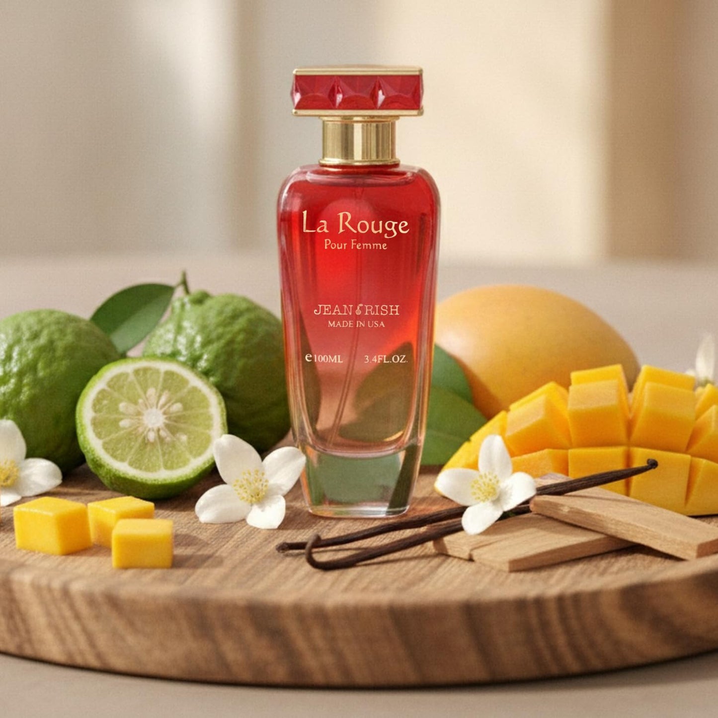 Jean Rish La Rouge Perfume for Women Eau De Parfum, Long-Lasting Luxury Fragrance, Made In USA - Bergamot, Jasmine, Cedar, Vanilla, Sandalwood Scent Beauty & Personal Care Jean Rish