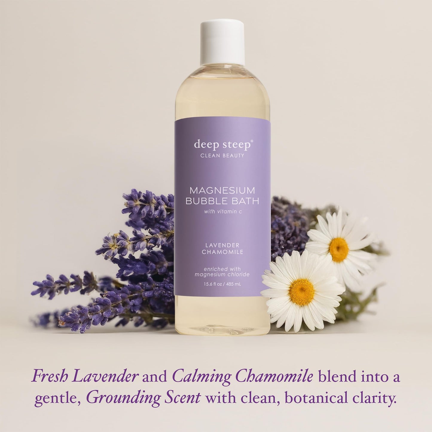 Deep Steep Magnesium Bubble Bath, 15.6 oz - Foaming Soak with Magnesium, Coconut Oil, Aloe, Vitamin C, Shea Butter & Argan Oil - Vegan, Clean Beauty Beauty and Personal Care Deep Steep