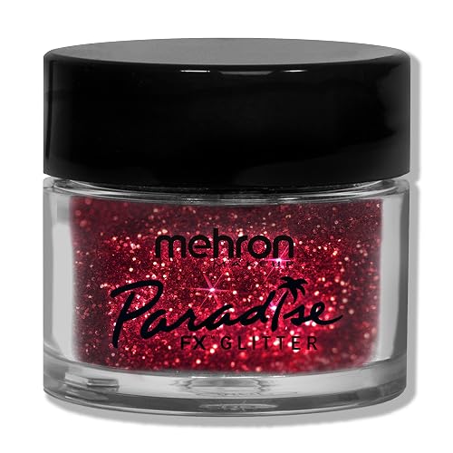Mehron Makeup Paradise Glitter FX | Professional Shimmering Loose Glitter for Makeup & Art .25 oz (7 g) (RED) Beauty & Personal Care Mehron