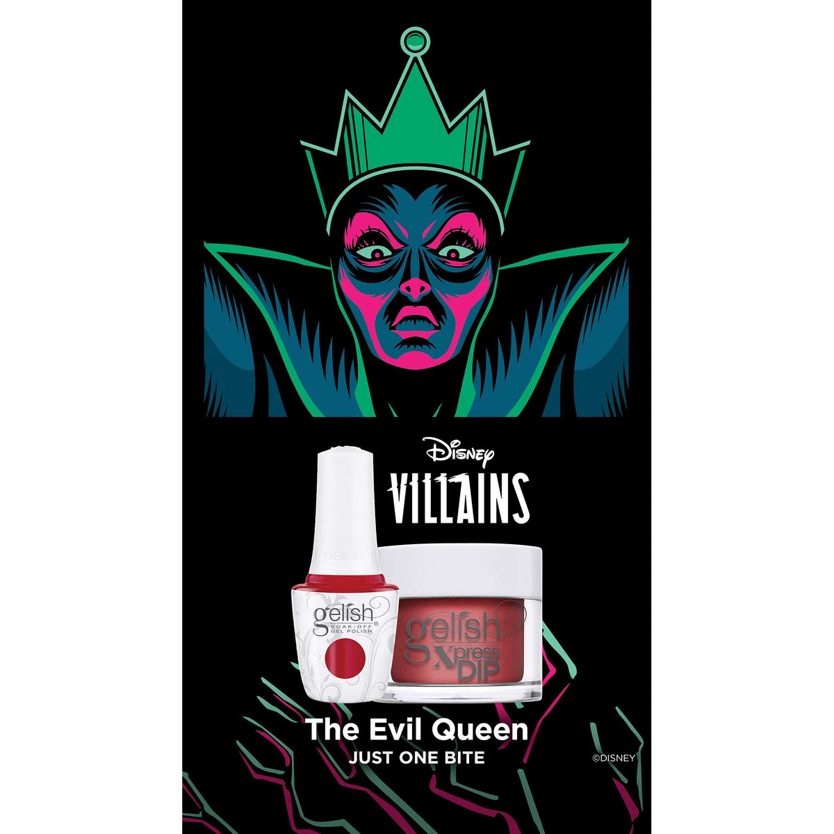 Gelish Xpress Dip "Just One Bite" Disney Villains Collection, 1.5 oz. - Candy Apple Red Shimmer