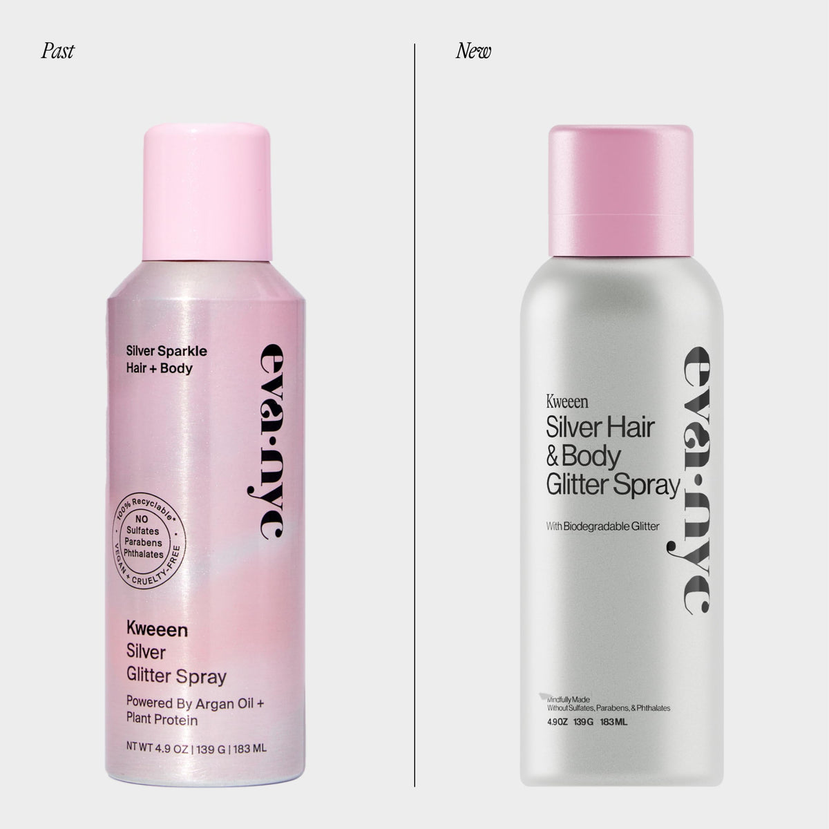 Eva NYC Kweeen Silver Body and Hair Glitter Spray for Shimmer, Washable Glitter Hairspray for Any Party Look, 4.9 oz Beauty & Personal Care EVA·NYC
