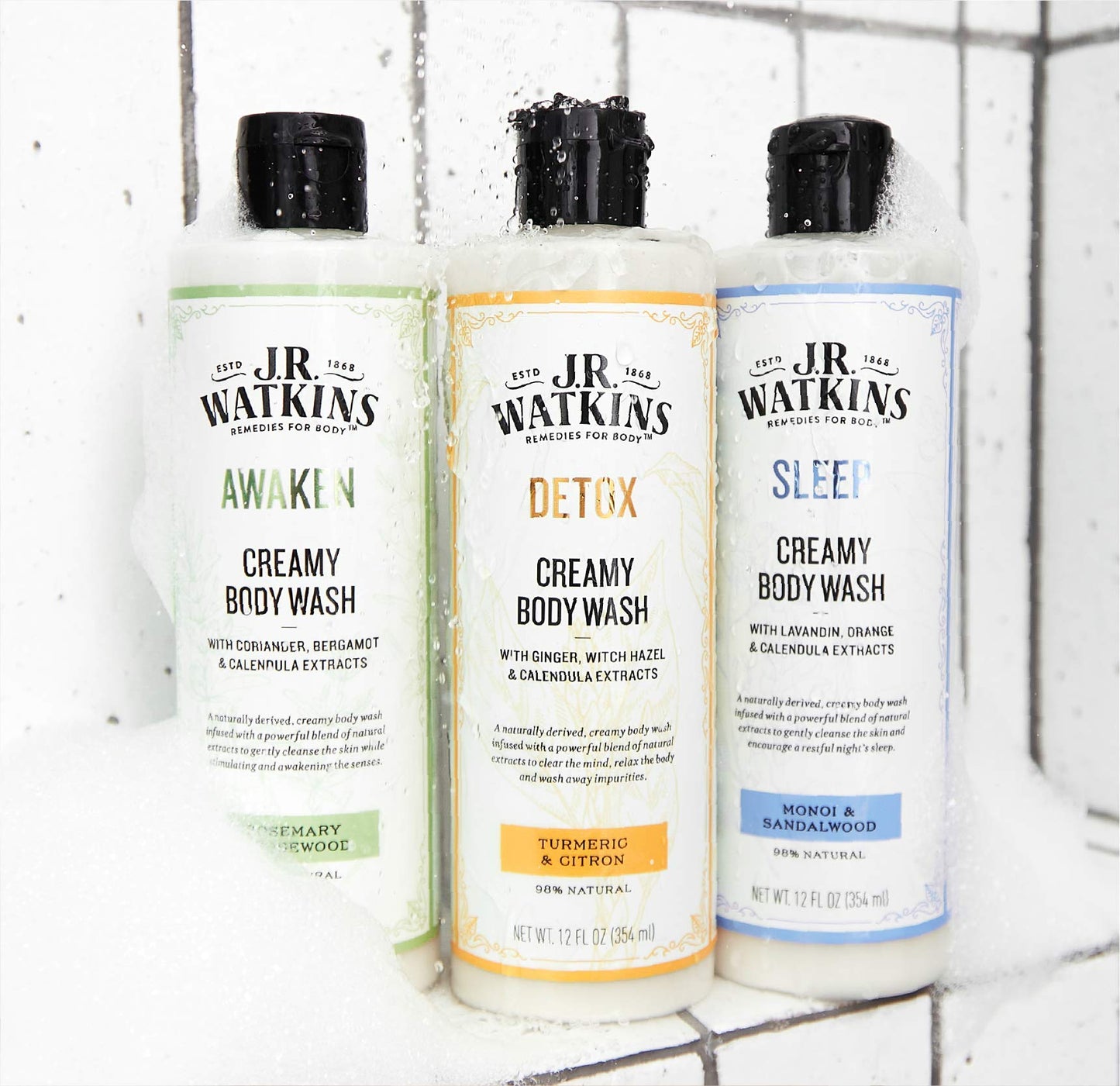 J.R. Watkins Sleep Creamy Moisturizing Body Wash, Cleanses & Encourages Restful Sleep, Natural Monoi & Sandalwood, 12 oz Beauty & Personal Care J.R. Watkins