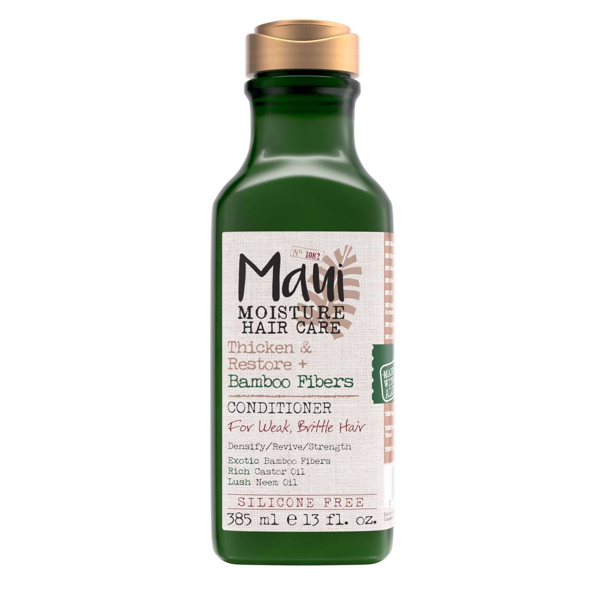 Maui Moisture Thicken & Restore + Bamboo Fibers Strengthening Conditioner to Soften Transitioning or Natural Hair & Renew Brittle Hair, Vegan Beauty & Personal Care Maui Moisture