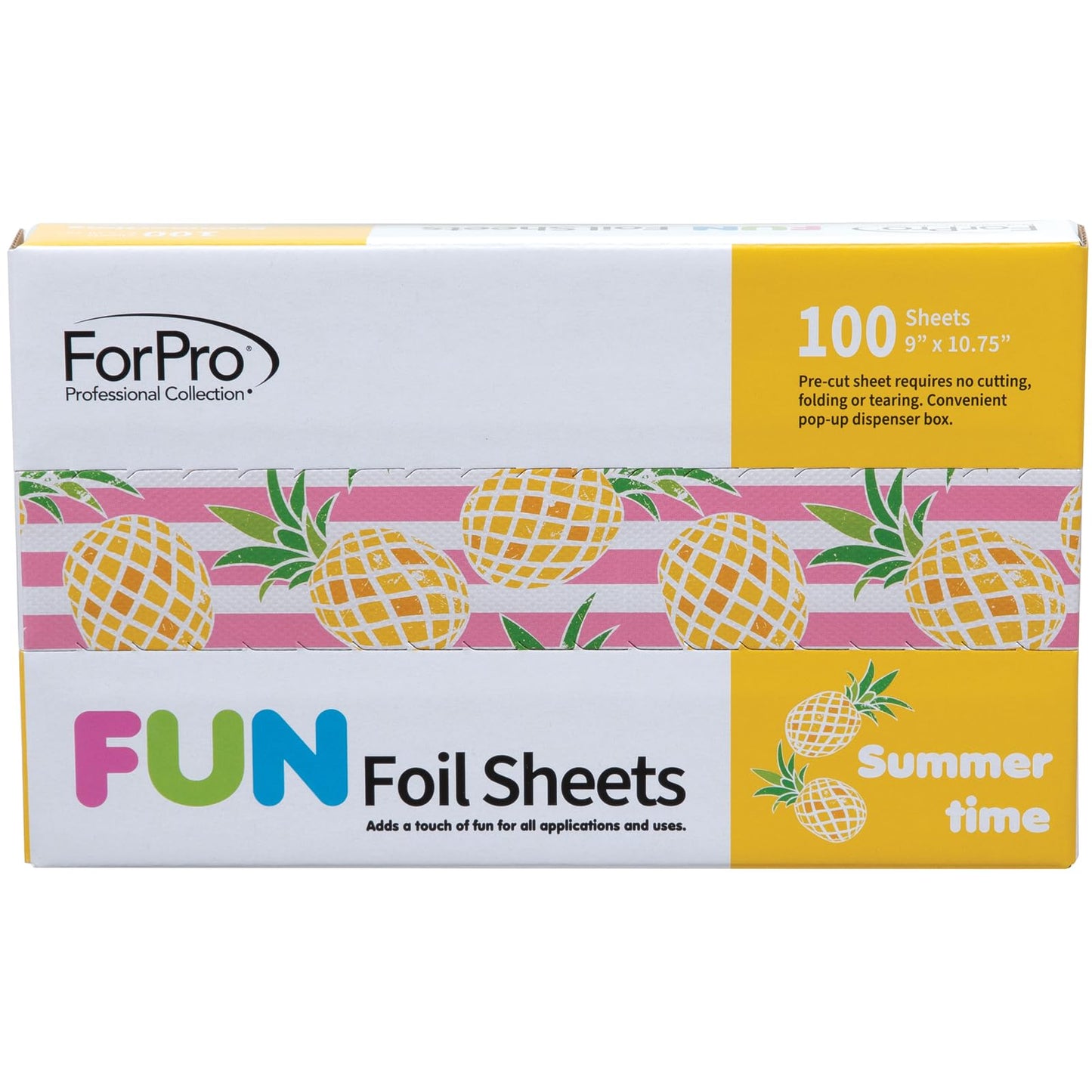 ForPro FUN Summertime 9" Foil Sheets, Aluminum Hair Foils for Color Application and Highlighting Services, Food Safe, Pop-Up Dispenser, 9” W x 10.75” Beauty & Personal Care ForPro Professional Collection