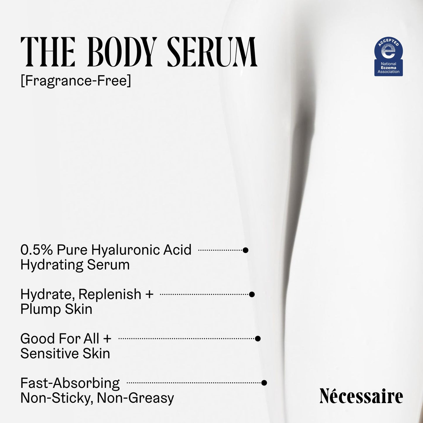 Nécessaire The Body Serum - Fragrance-Free Hyaluronic Acid Body Serum for Women+ Men. Niacinamide Firming Body Lotion - Fast-Absorbing for Sensitive + Beauty & Personal Care Nécessaire