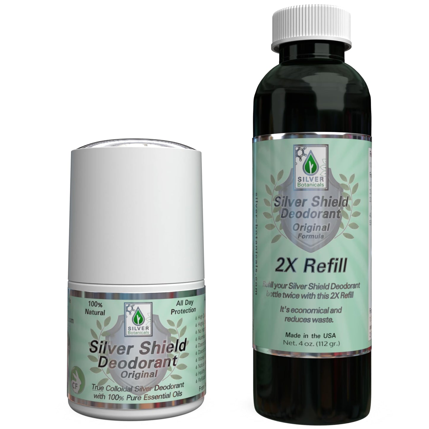Silver Shield Deodorant - Original Formula - Roll-on, 2 oz. Beauty and Personal Care Silver Botanicals