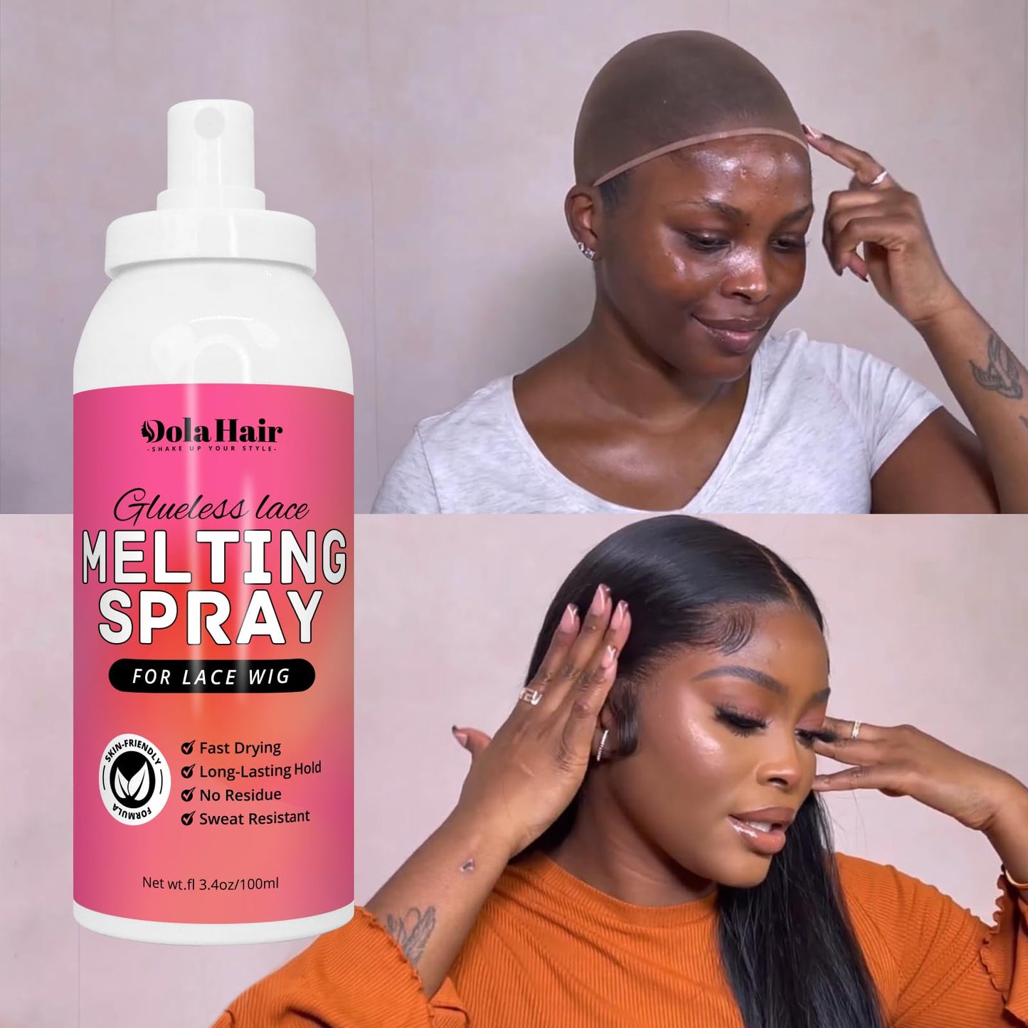 Dolahair Lace Melting Spray for GlueLess Wigs Lace Bond Melting Spray Bond Adhesive Wig Glue Spray Lace Glue Melting Band Beauty and Personal Care Dolahair