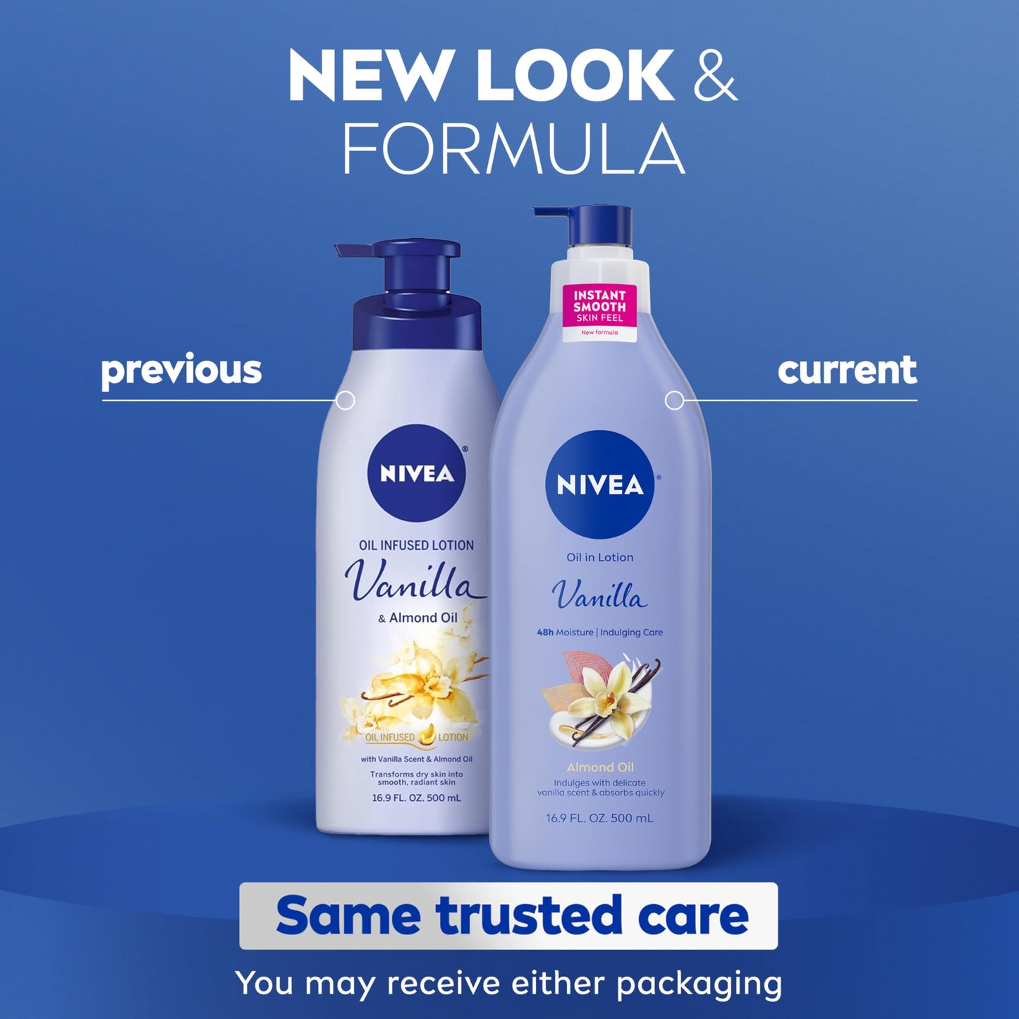 NIVEA Oil Infused Vanilla and Almond Oil Body Lotion for Women, Fast-Absorbing and Non-Greasy Vanilla Scented Lotion Moisturizes for 48 Hours, 16.9 Fl Beauty & Personal Care NIVEA