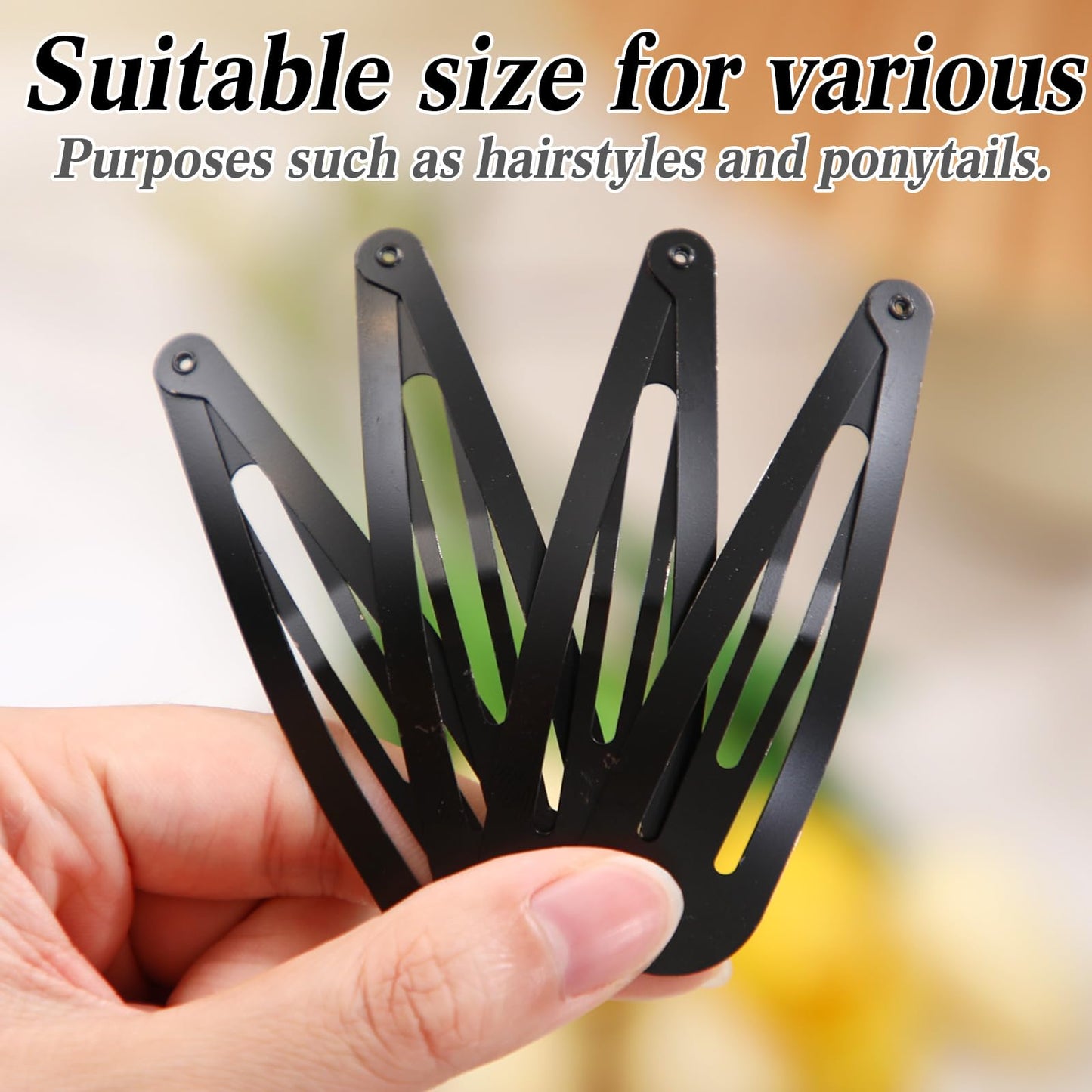 WILLBOND 30 Pieces 3.1 Inch Large Metal Snap Hair Clips Nonslip Barrettes Women Hair Accessories(Black) Beauty & Personal Care WILLBOND