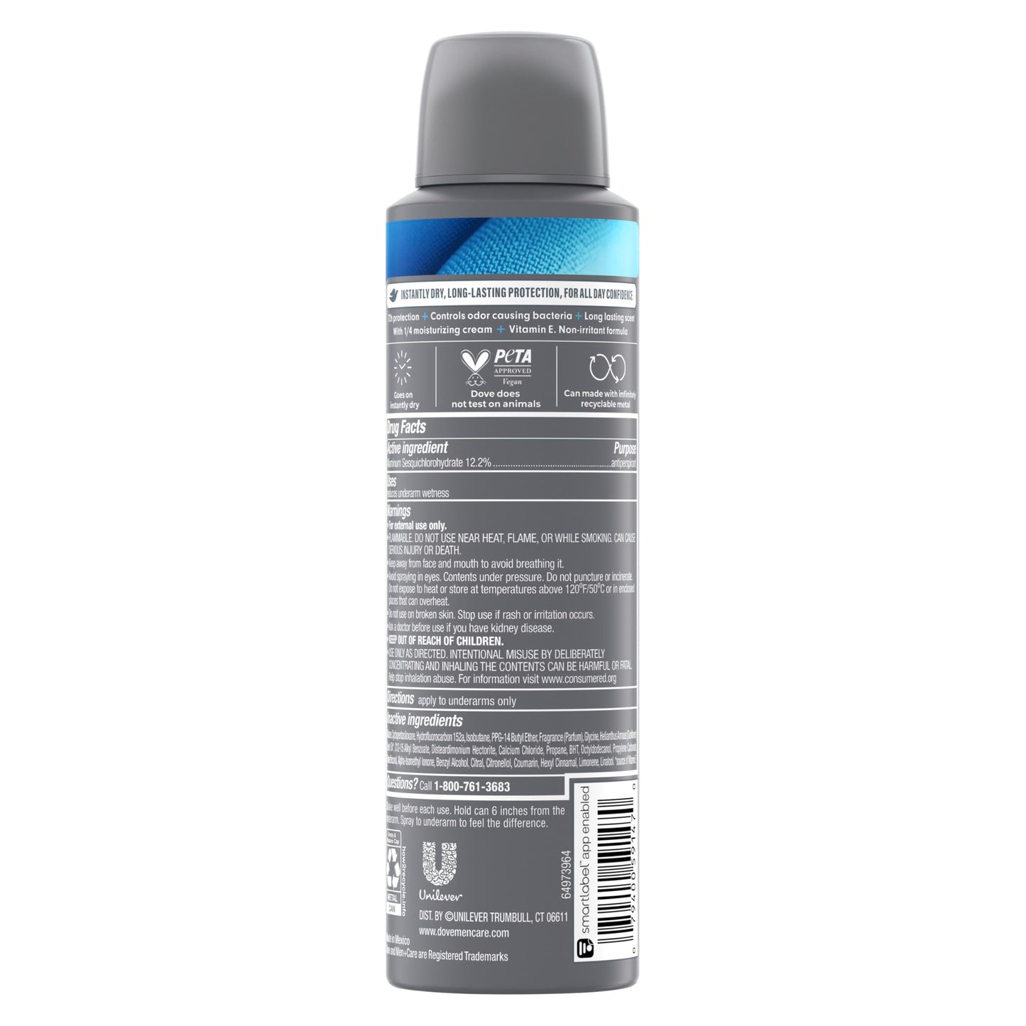 Dove Men+Care Antiperspirant Deodorant Dry Spray Stain Defense Clean For Men Anti-White Marks & Yellow Stains, 72-hour Sweat and Odor Protection Beauty and Personal Care DOVE MEN + CARE