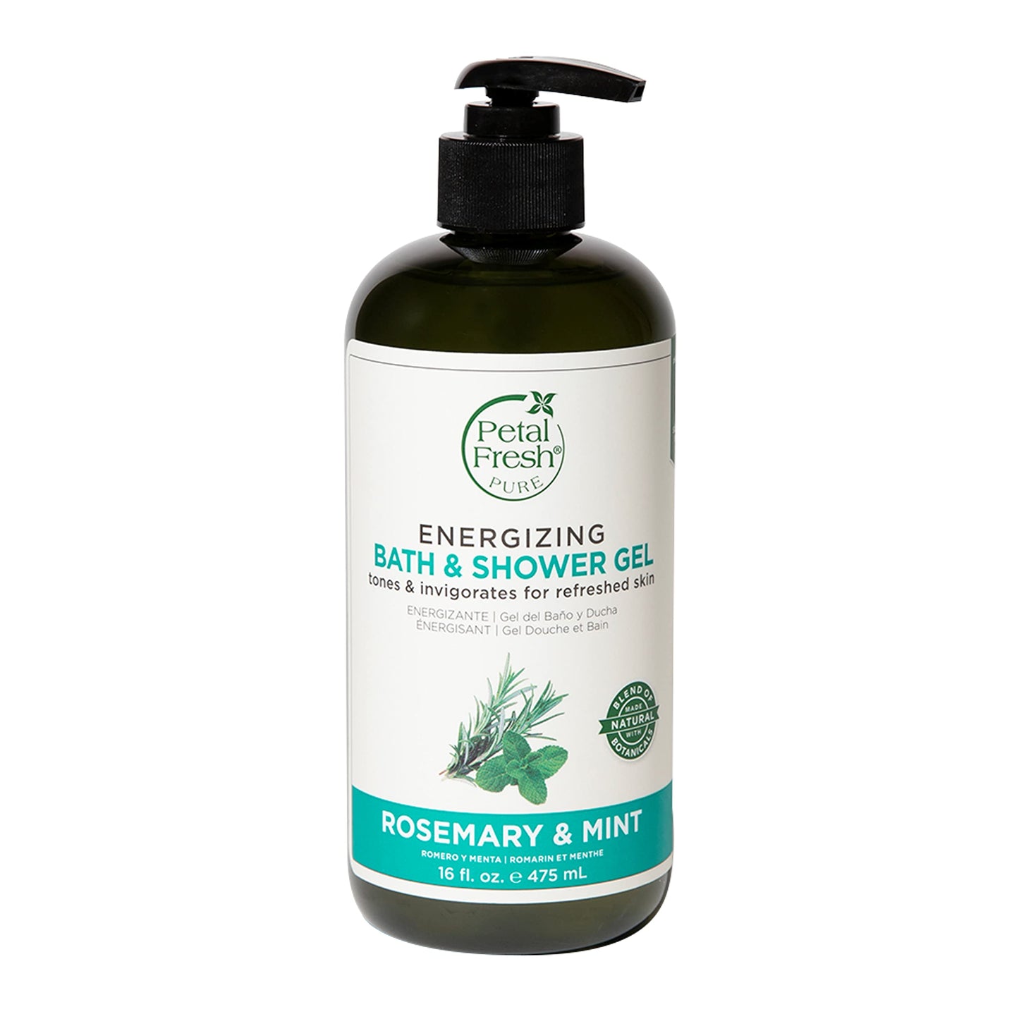 Petal Fresh Rosemary & Mint Bath & Shower Gel, Pure Energizing Body Gel, Daily Cleansing, Natural Body Care, Vegan and Cruelty Free, 16 oz Beauty & Personal Care Petal Fresh