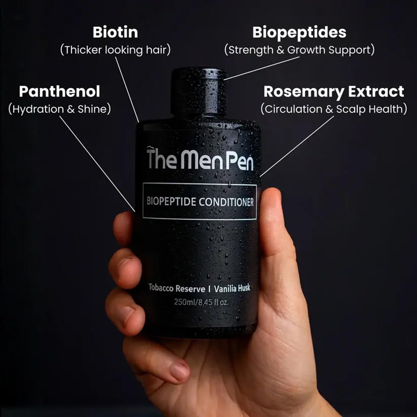 The Men Pen Peptide-Powered Shampoo & Conditioner Set for Men - Strengthening, Thickening Hair Care with Biotin, Keratin & Collagen - Tobacco Reserve Beauty & Personal Care The Men Pen