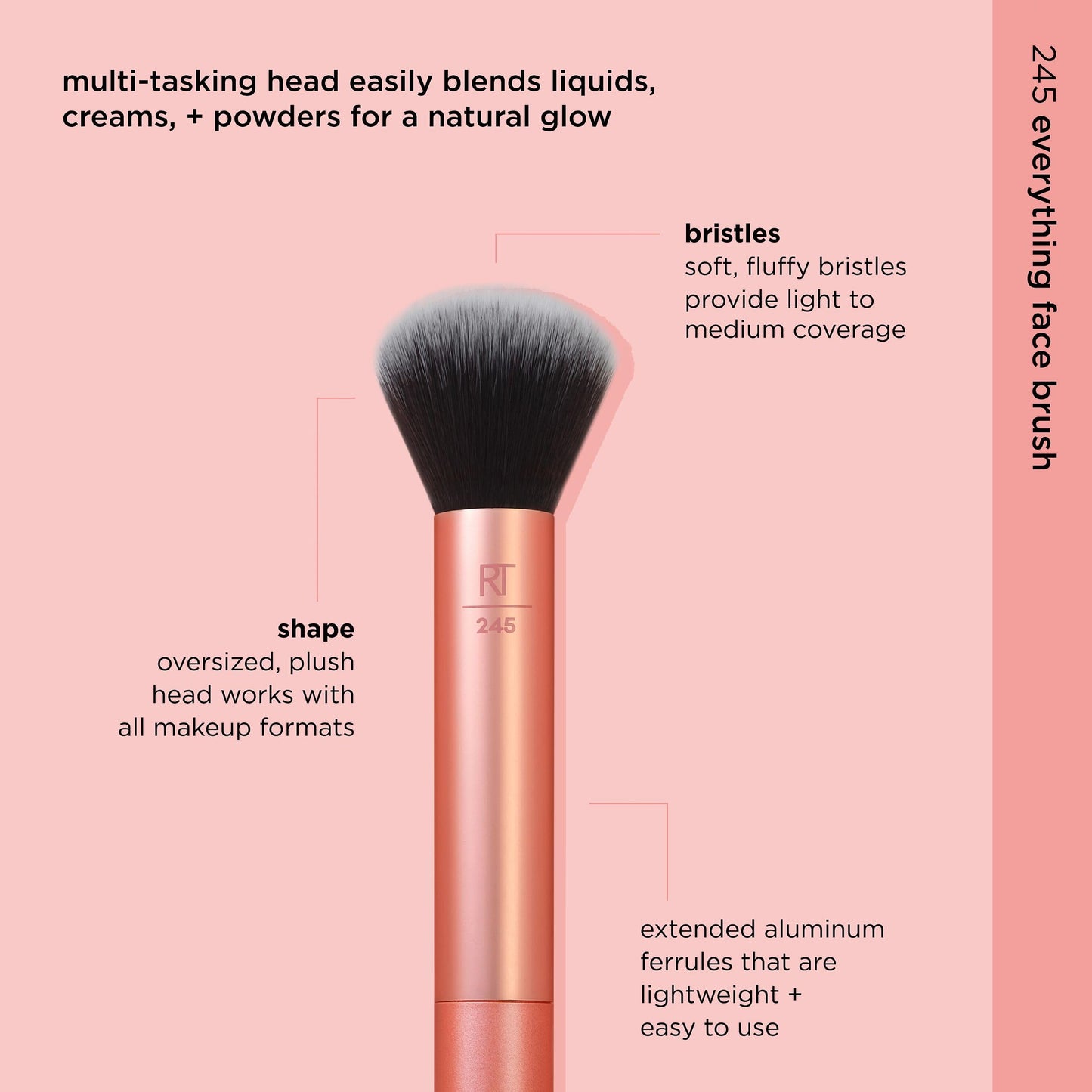 Real Techniques Everything Face Makeup Brush, Flawless Finish, Streak Free Makeup Application, For Foundation, & Powder Makeup Application, Fluffy Beauty & Personal Care Real Techniques