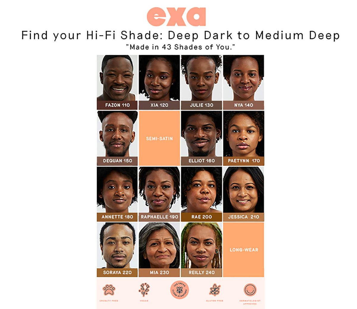 Exa Beauty - Natural High Fidelity Foundation | Clean, Vegan, Cruelty-Free Makeup (Valentine 250)
