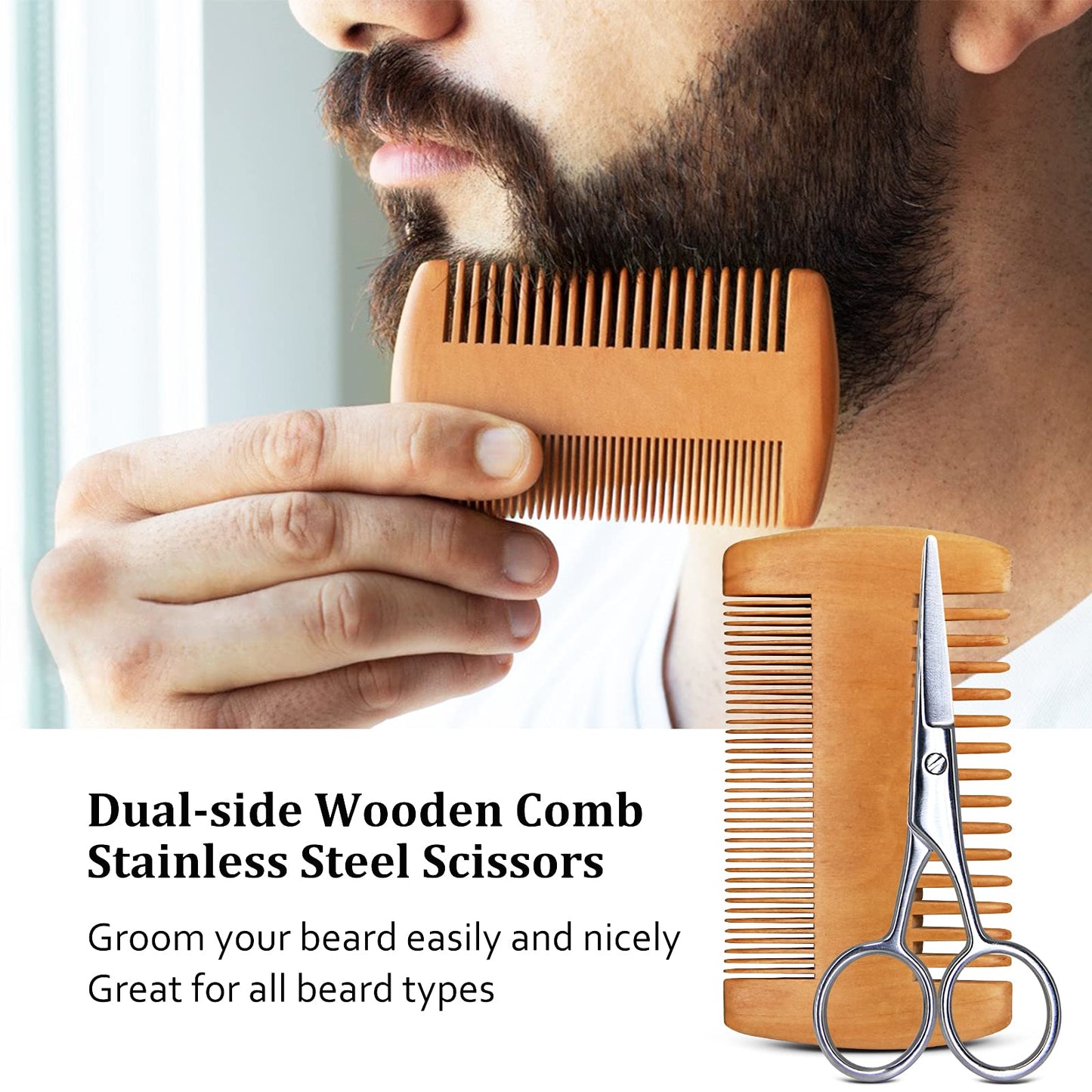 MALE GOD Beard Kit for Men's Grooming & Care, Natural Ingredients Beard Oil, Balm, Brush, Comb, Stocking Stuffers for Adult Men, Chirismtas & Birthday Beauty and Personal Care MALE GOD