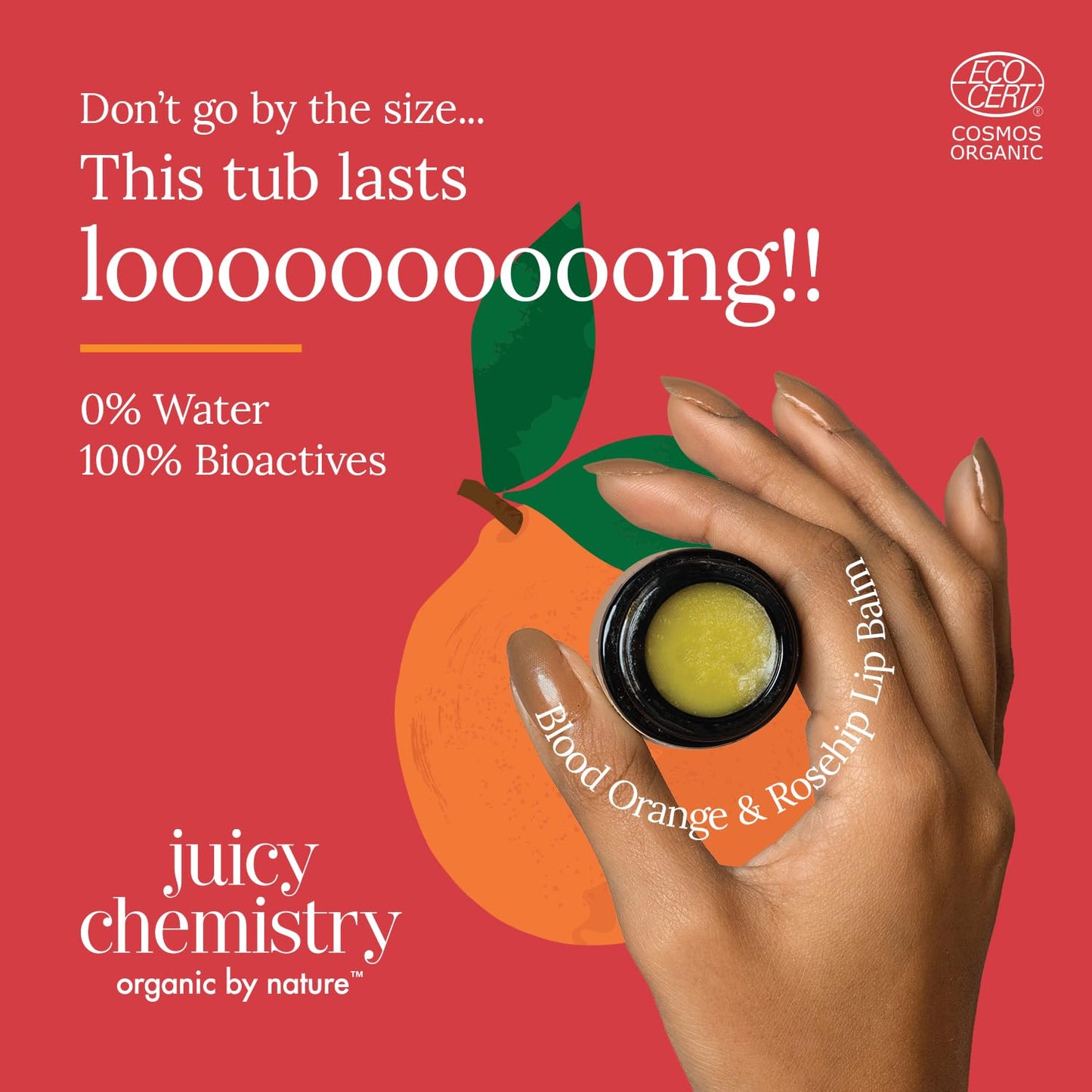 Juicy Chemistry Blood Orange & Rosehip Organic Lip Balm For PiGmented & Chapped Lips, 5 Gm Beauty and Personal Care Juicy Chemistry