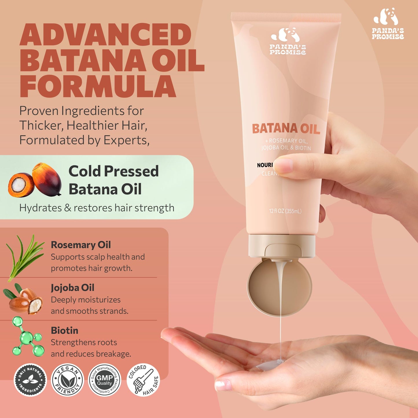 Panda's Promise Batana Oil Shampoo and Conditioner Set - Sulfate-Free Haircare with Batana Oil Nourishing Duo for Smooth, Soft and Manageable Hair Beauty & Personal Care Panda's Promise