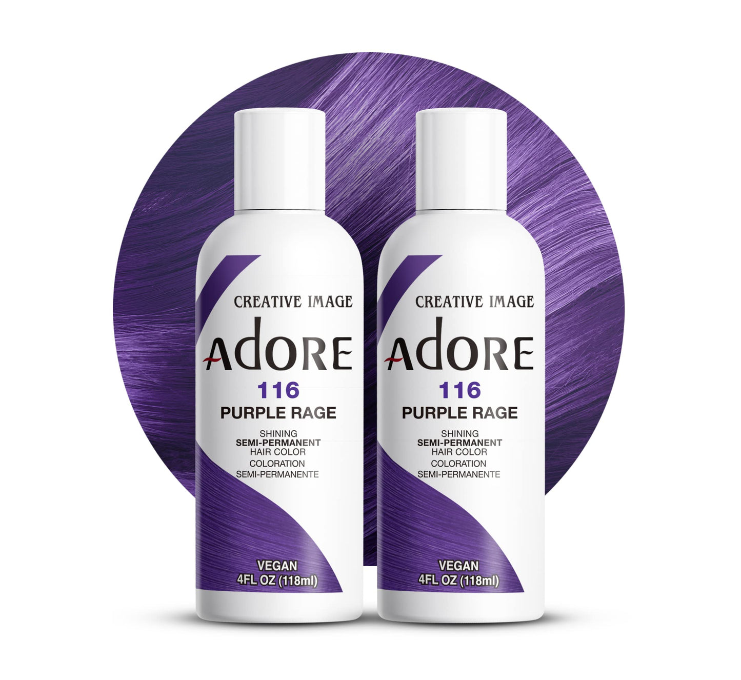 Adore Semi Permanent Hair Color (116 Purple Rage) (2 Pack) | Vegan & Cruelty-Free Purple Hair Dye | No Ammonia, No Peroxide, No Alcohol | 4 Fl Oz Beauty & Personal Care Adore