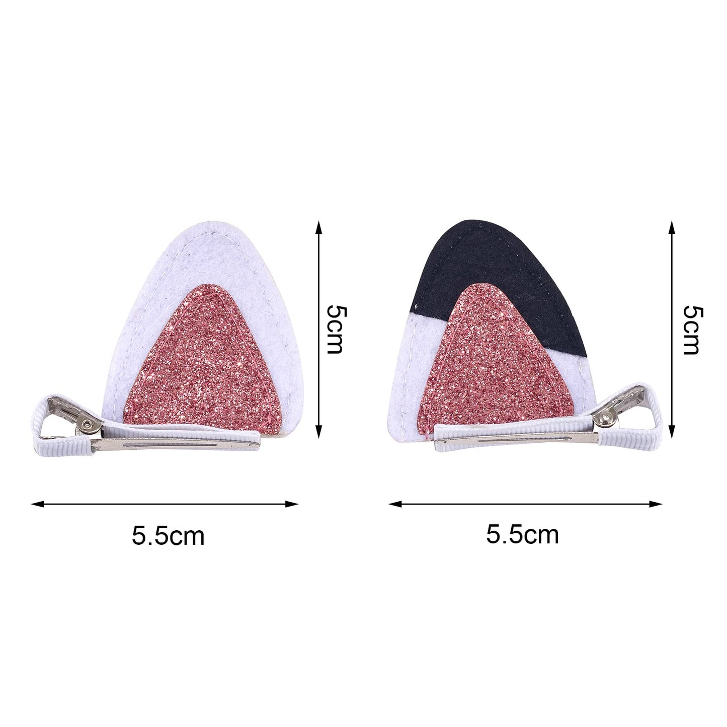 2 Pcs Cat Ears Hair Clips for Girls Cute Glitter Cat Ear Hair Pins Animal Hair Pins Barrettes for Girls Sparkly Alligator Hair Clips for Baby Girls Beauty & Personal Care GFLPO
