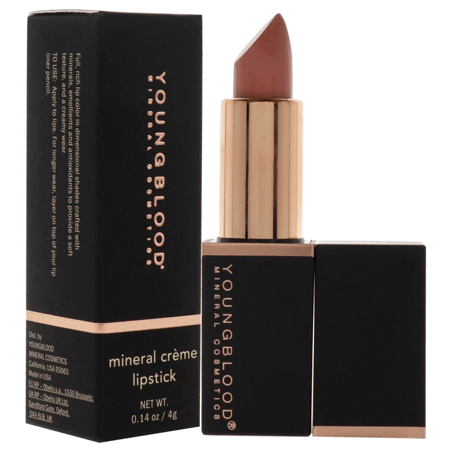 Youngblood Mineral Creme Lipstick - Blushin Nude for Women - 0.14 oz Lipstick Beauty & Personal Care Youngblood